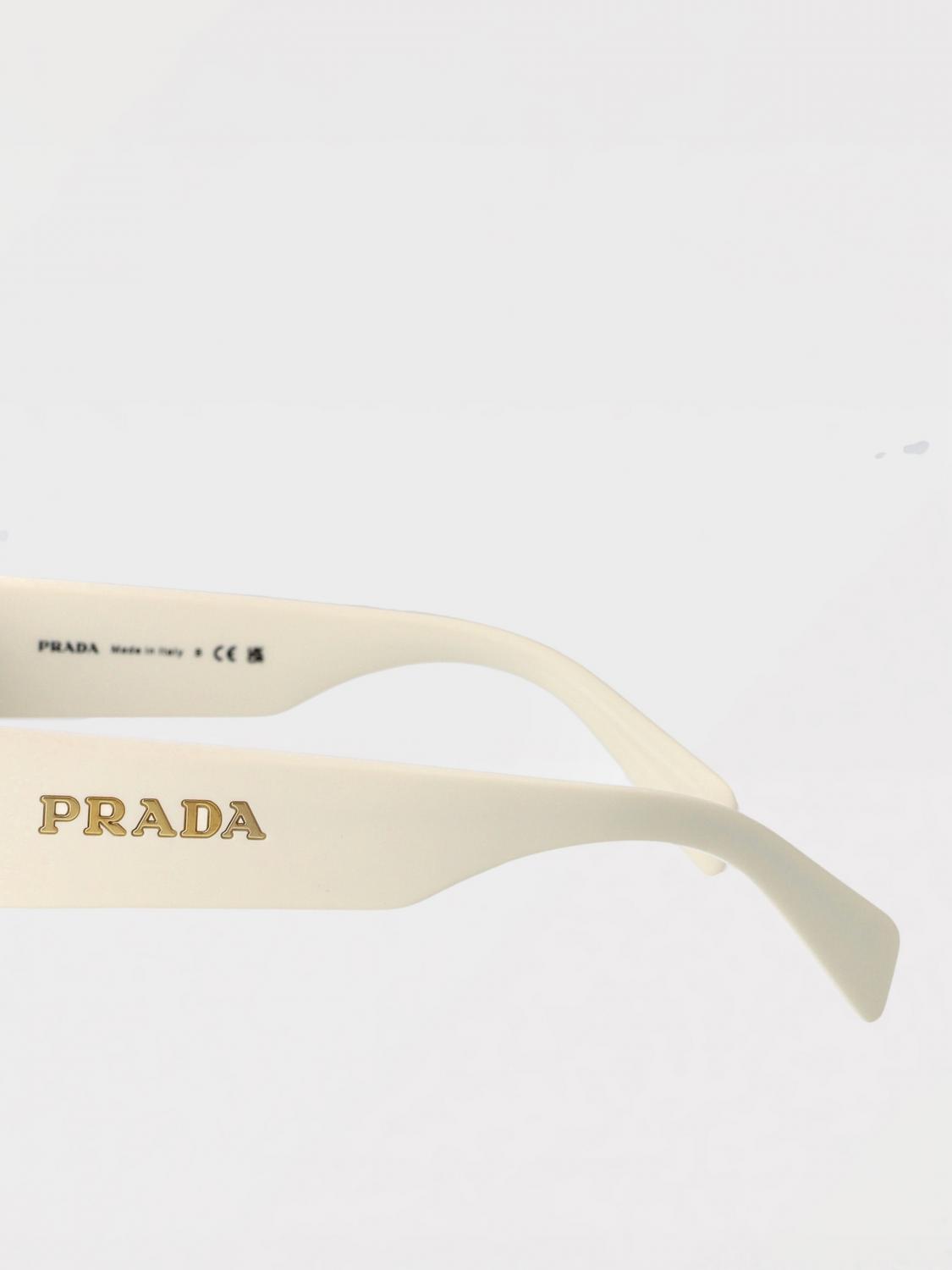 PRADA OCCHIALI DA SOLE: Occhiali da sole in acetato Prada, Bianco - Img 4