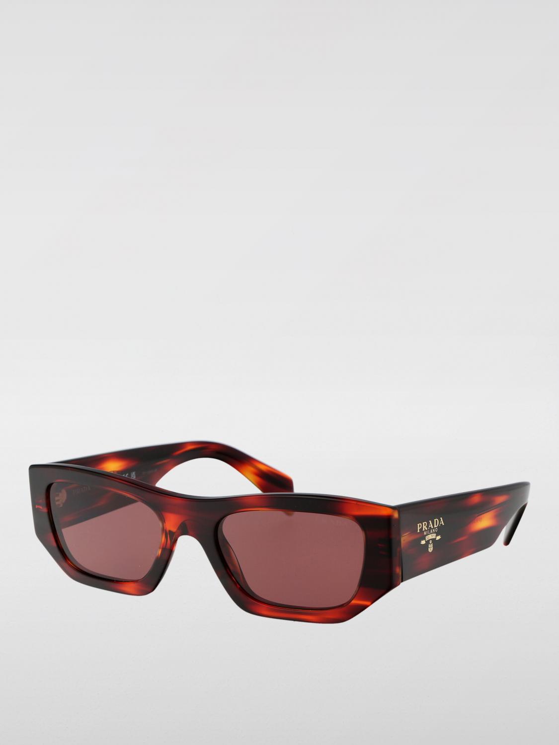 PRADA OCCHIALI DA SOLE: Occhiali da sole in acetato Prada, Rosso - Img 1