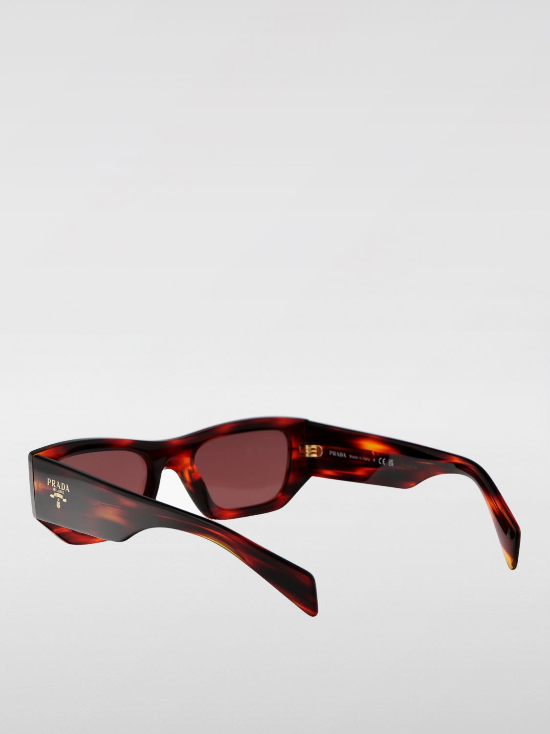 PRADA OCCHIALI DA SOLE: Occhiali da sole in acetato Prada, Rosso - Img 3