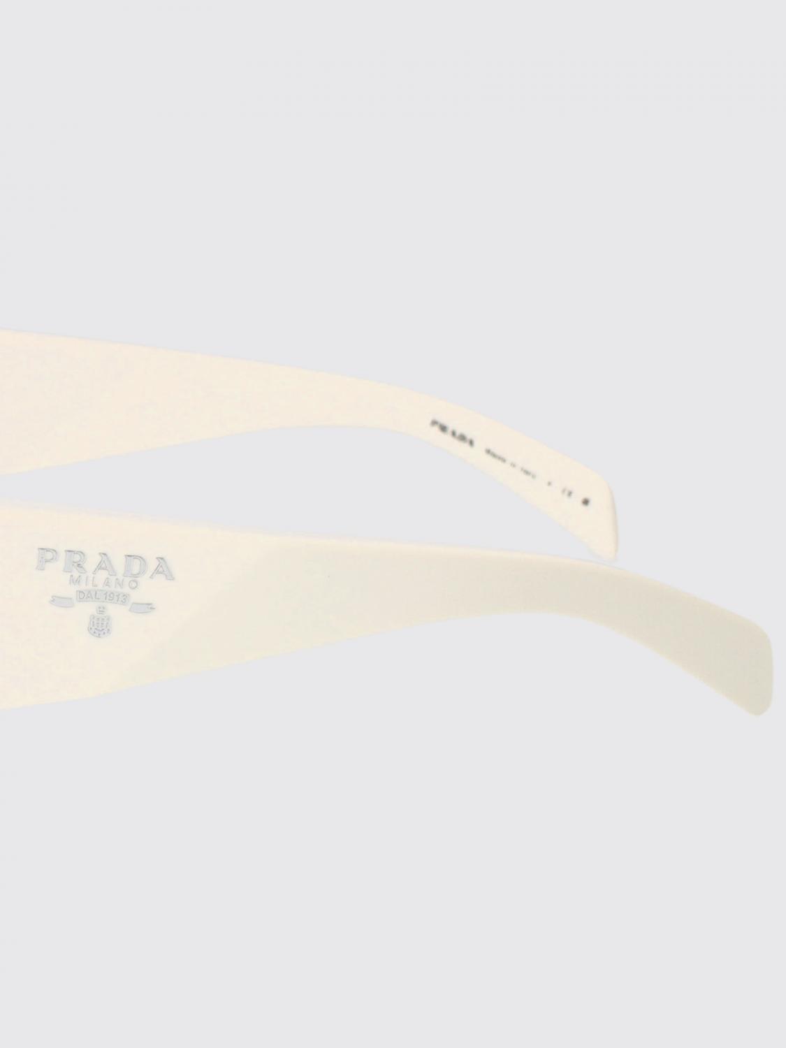 PRADA OCCHIALI DA SOLE: Occhiali da sole in acetato Prada, Bianco - Img 3