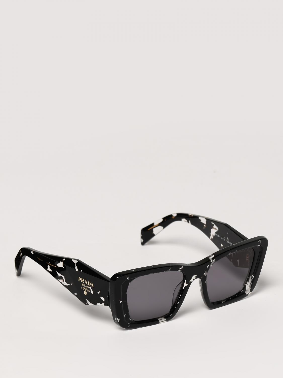 PRADA SUNGLASSES: Prada Acetate Sunglasses, Black - Img 1