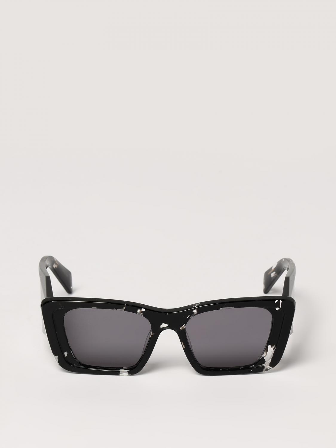 PRADA SUNGLASSES: Prada Acetate Sunglasses, Black - Img 3