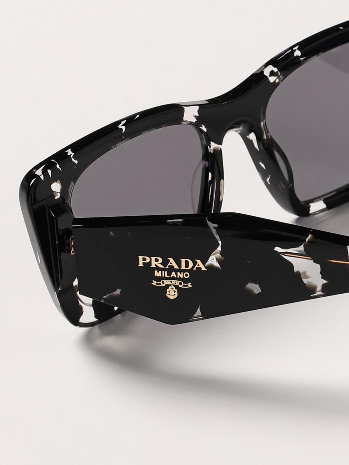 PRADA SUNGLASSES: Prada Acetate Sunglasses, Black - Img 5