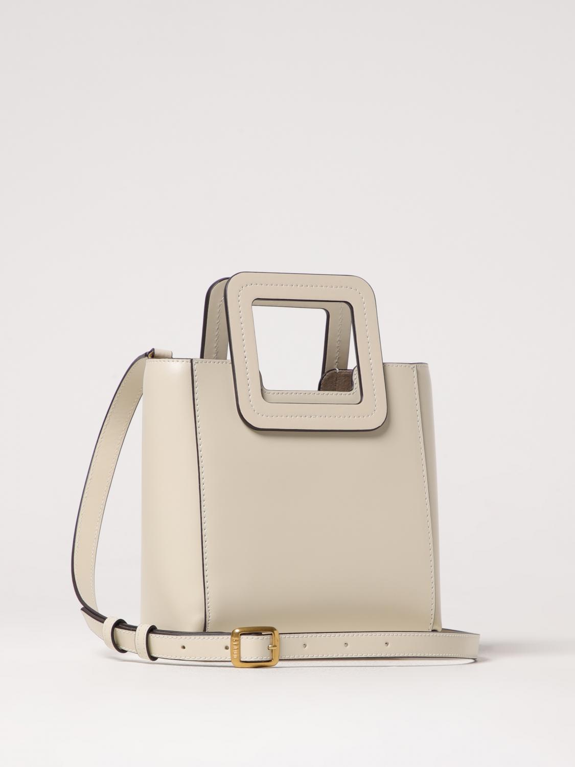 STAUD BORSA A MANO: Borsa a mano Shirley Staud in pelle di vitello, Beige - Img 2