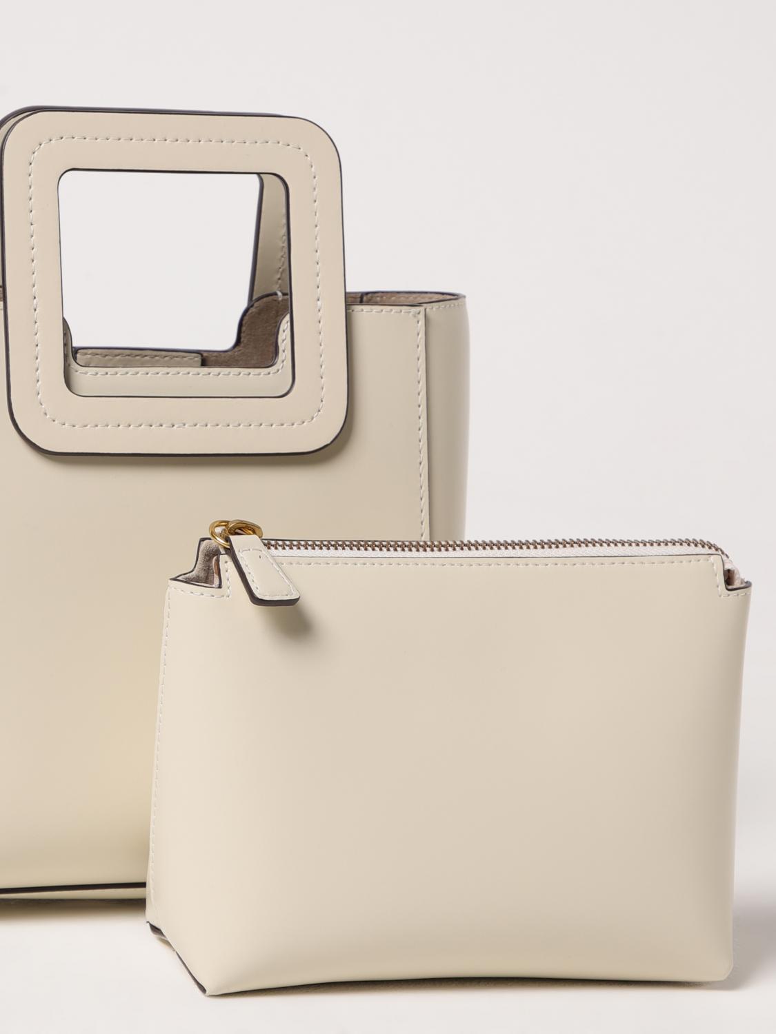 STAUD BORSA A MANO: Borsa a mano Shirley Staud in pelle di vitello, Beige - Img 3