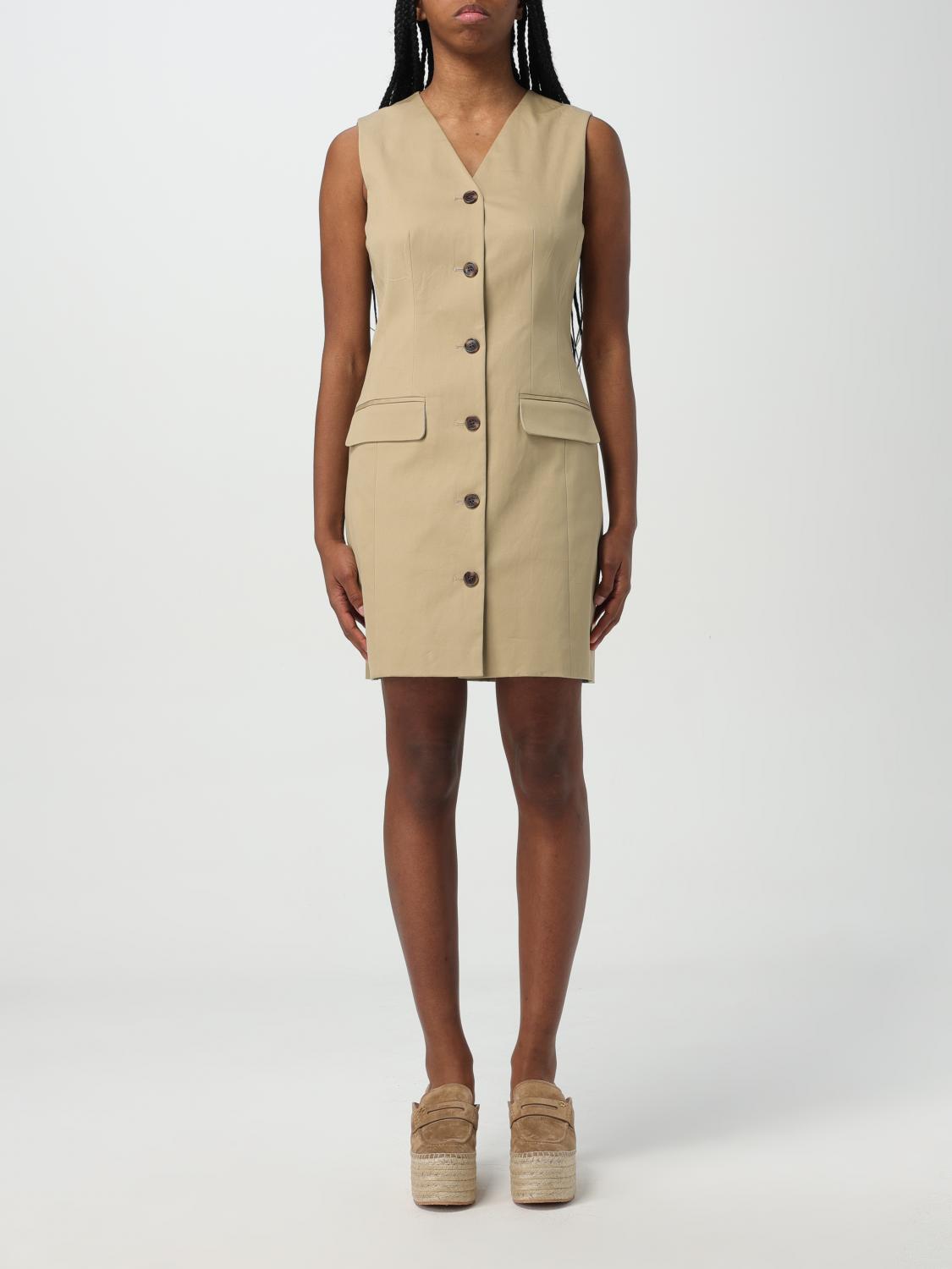 THEORY ABITO: Abito chemisier Theory in cotone stretch , Beige - Img 1
