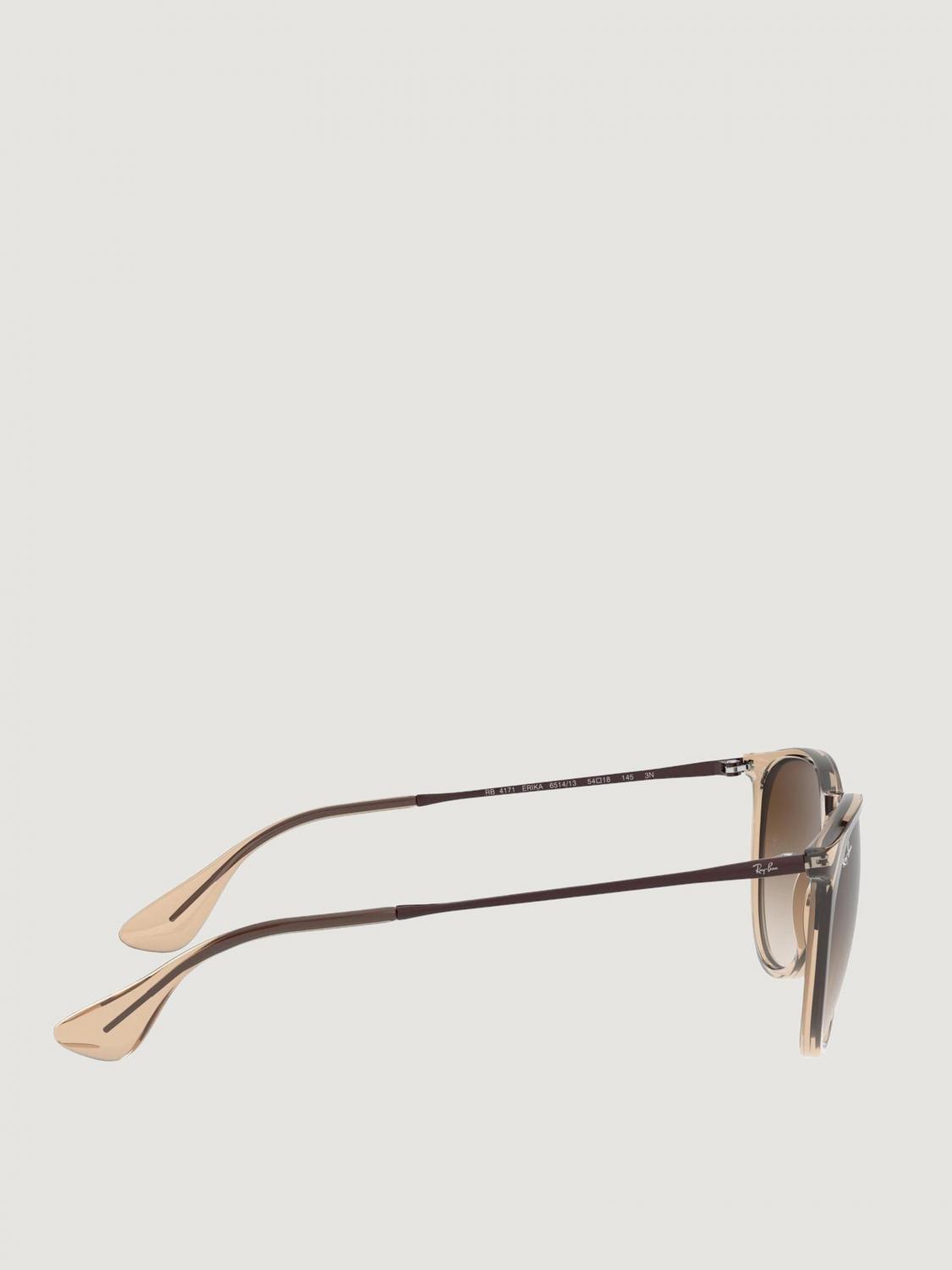 RAY-BAN OCCHIALI DA SOLE: Occhiali da sole Erika Ray-Ban in metallo ed acetato , Oro - Img 3