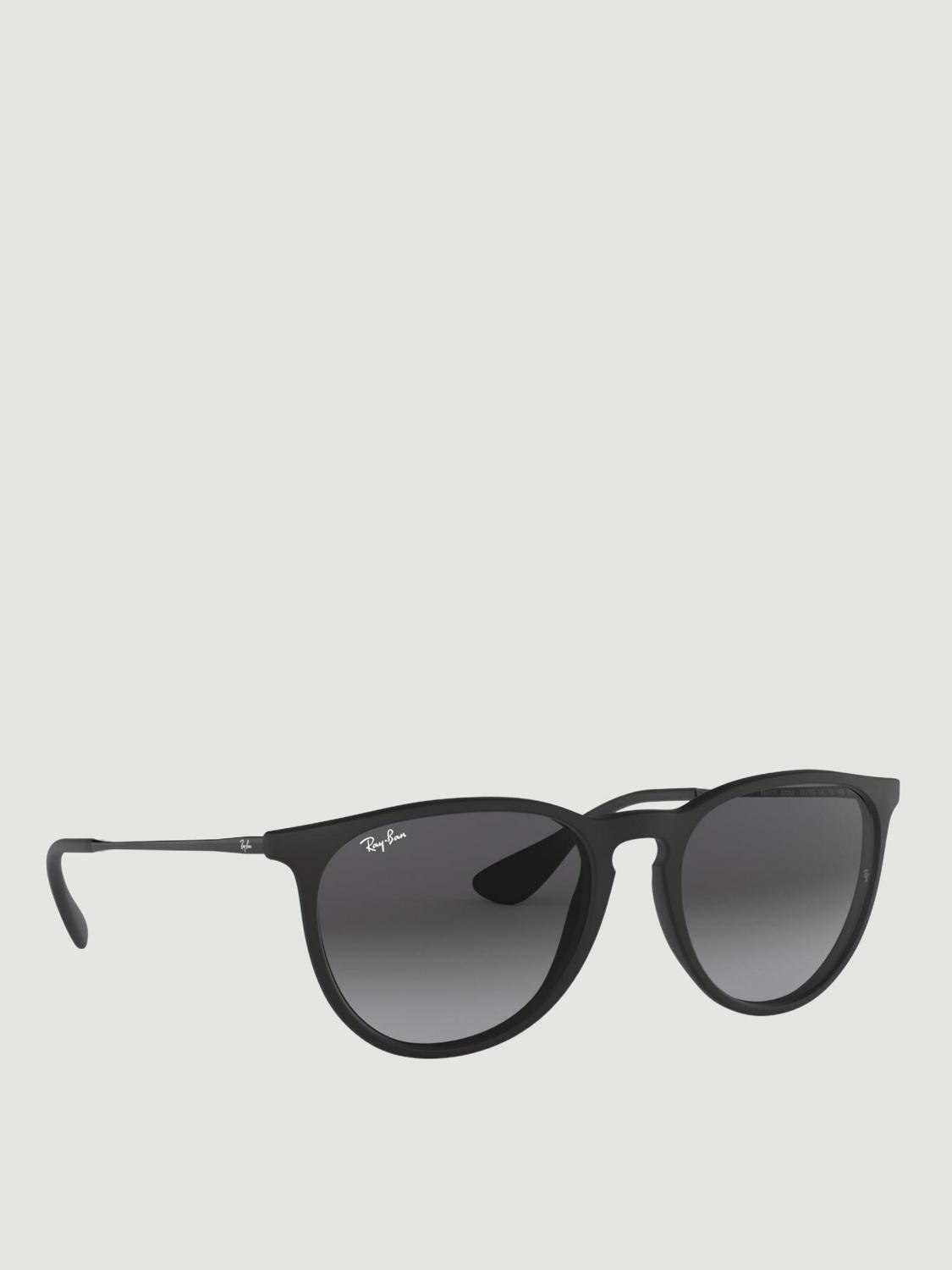 RAY-BAN OCCHIALI DA SOLE: Occhiali da sole Erika Ray-Ban in metallo ed acetato , Nero 1 - Img 1