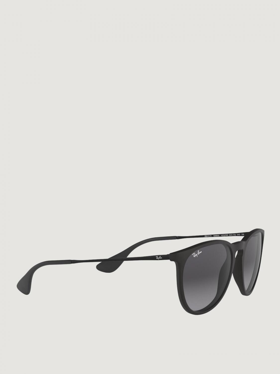 RAY-BAN OCCHIALI DA SOLE: Occhiali da sole Erika Ray-Ban in metallo ed acetato , Nero 1 - Img 3