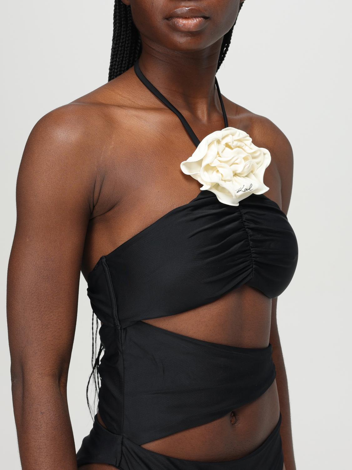 KARL LAGERFELD COSTUME: Costume intero con fiore Karl Lagerfeld, Nero - Img 3