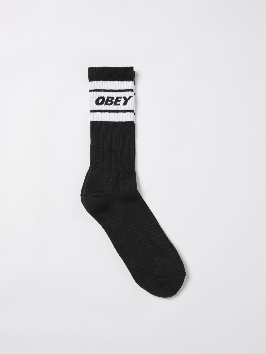 OBEY CALZE: Calze con logo Obey in cotone, Nero - Img 1