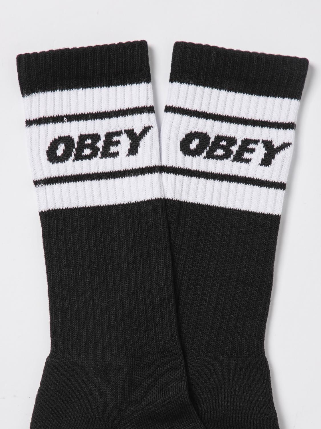 OBEY CALZE: Calze con logo Obey in cotone, Nero - Img 2