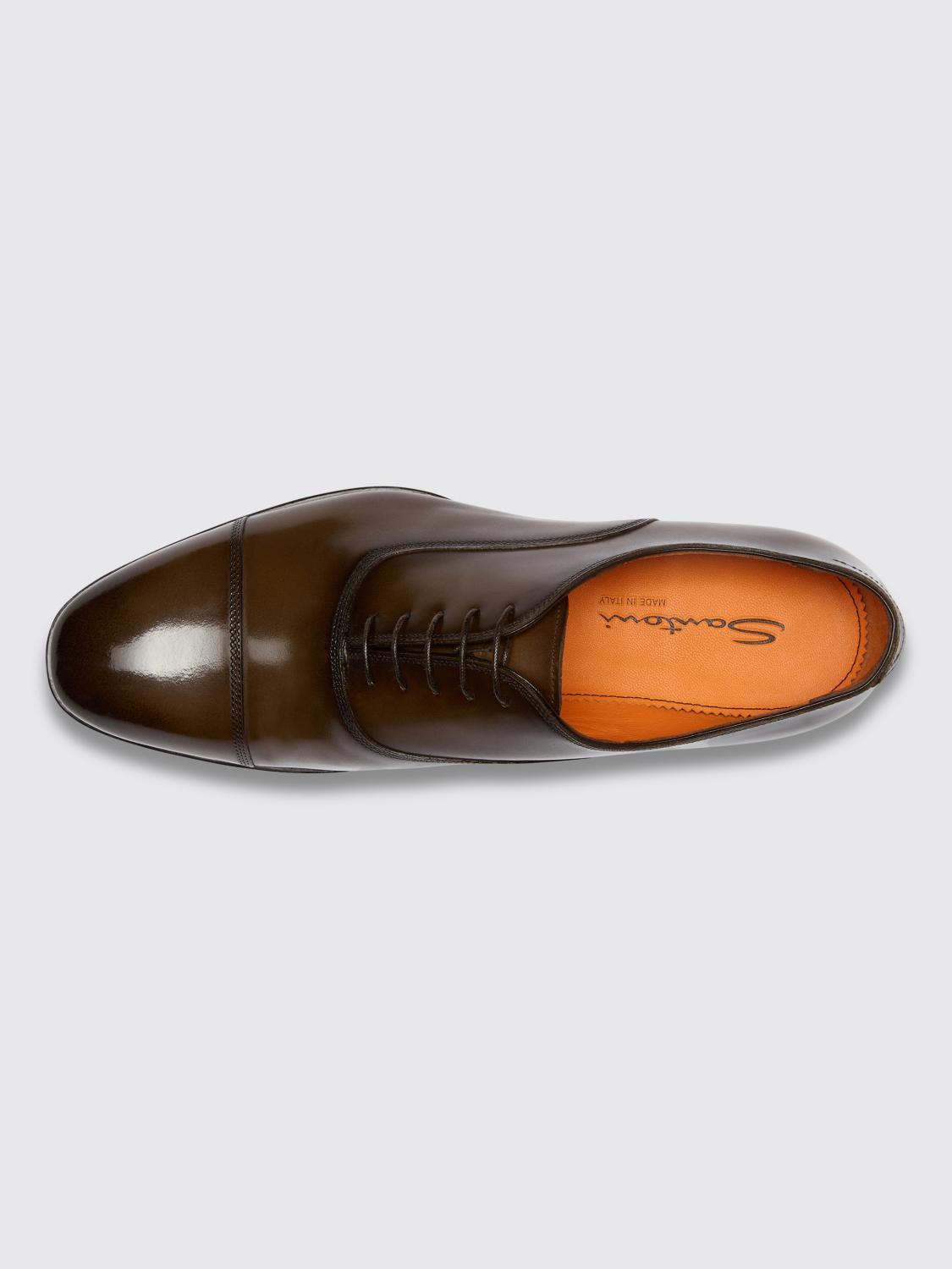 SANTONI SCARPE STRINGATE: Oxford Santoni in pelle , Marrone - Img 4