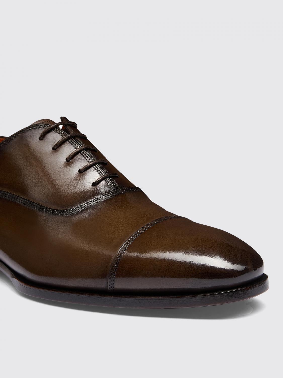 SANTONI SCARPE STRINGATE: Oxford Santoni in pelle , Marrone - Img 5