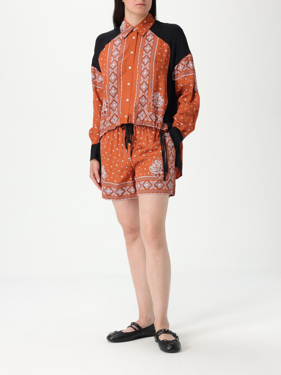 PINKO CAMICIA: Camicia Pinko in viscosa stampata , Marrone - Img 2
