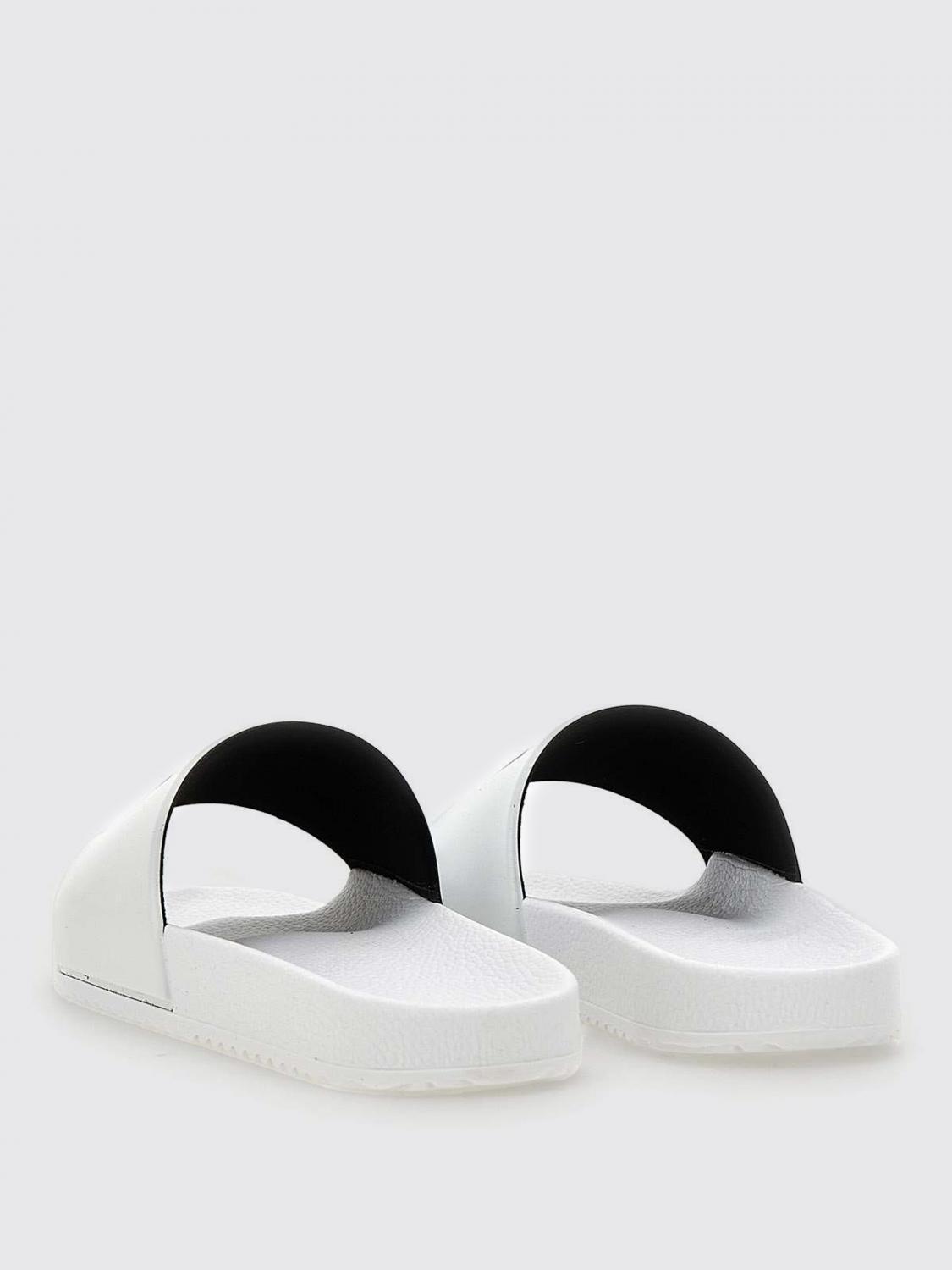 HUGO SANDALI: Sliders Hugo in gomma con logo , Bianco - Img 3