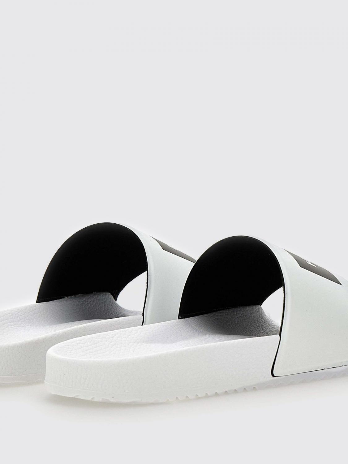 HUGO SANDALI: Sliders Hugo in gomma con logo , Bianco - Img 4