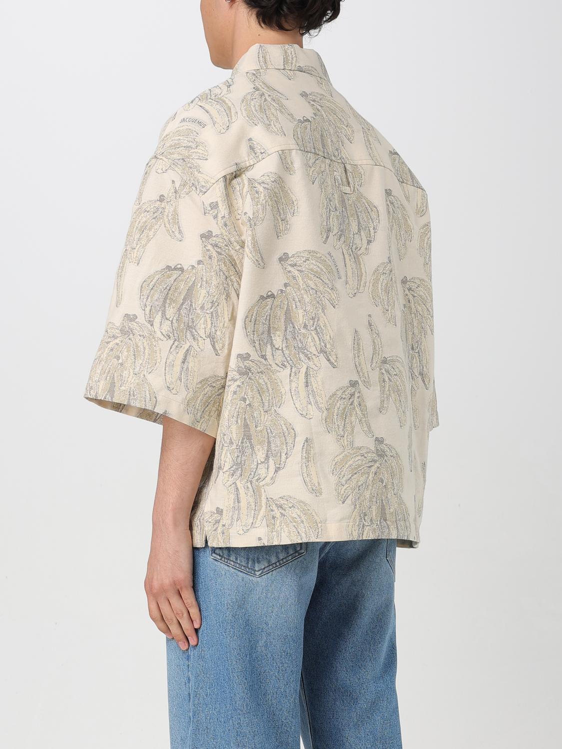 JACQUEMUS CAMICIA: Camicia Jacquemus in cotone stampato , Beige - Img 3