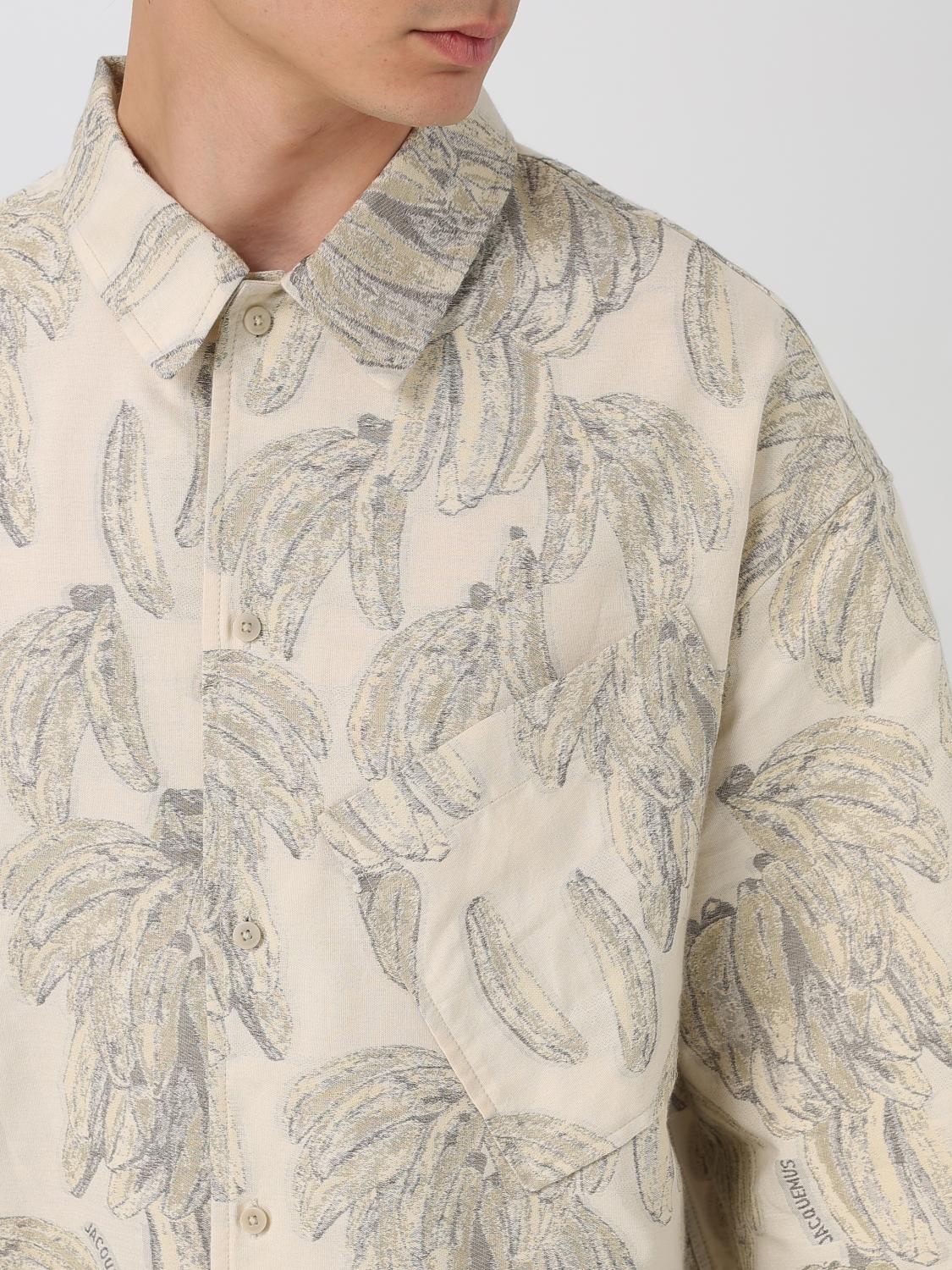 JACQUEMUS CAMICIA: Camicia Jacquemus in cotone stampato , Beige - Img 5