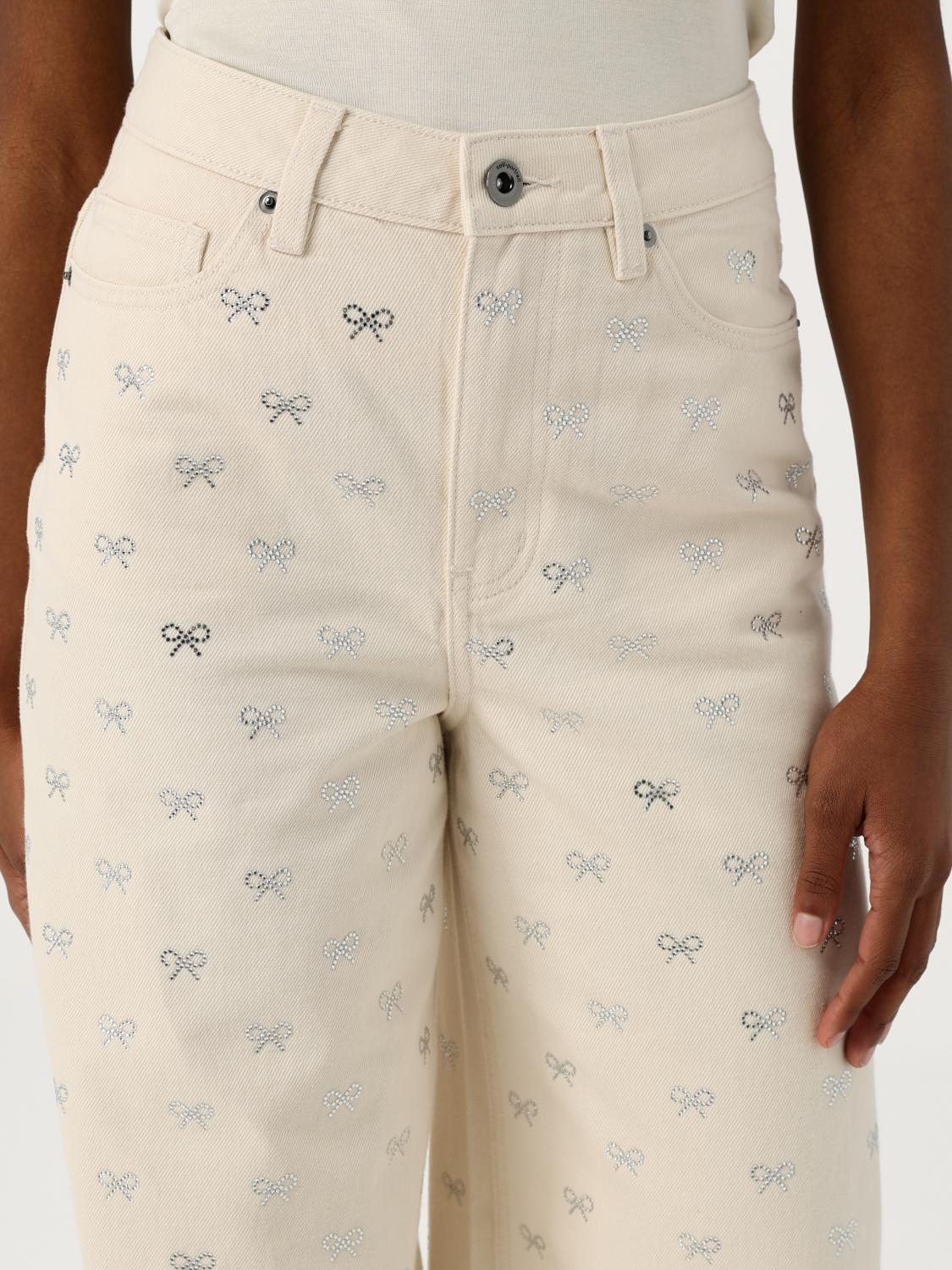 デニム・ジーパン SELF-PORTRAIT Woman Jeans Yellow Cream SS25829PC SELF-PORTRAIT: Jeans woman - Yellow Cream | Self-Portrait