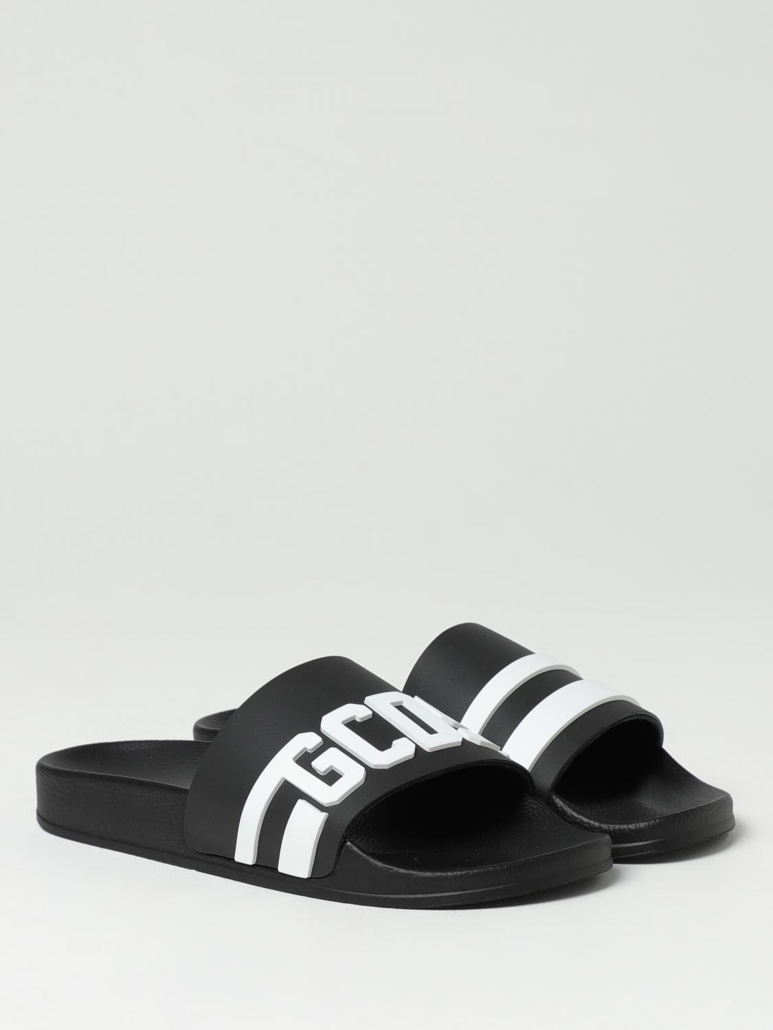 GCDS SANDALI: Sliders GCDS in gomma con logo , Nero 1 - Img 2