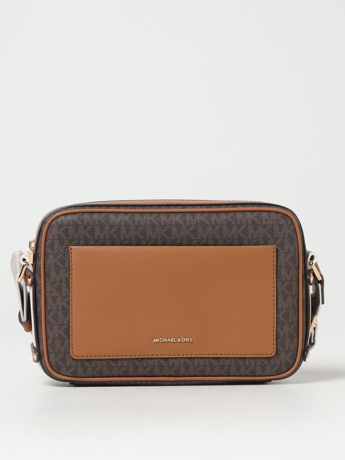 MICHAEL KORS BORSA A TRACOLLA: Borsa a tracolla con logo MK Michael Kors, Marrone - Img 1