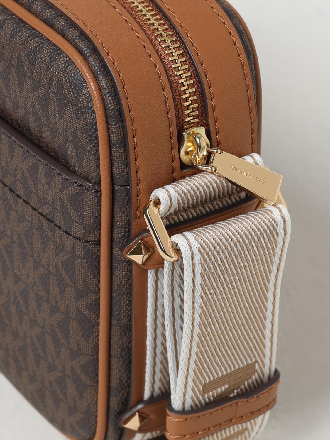 MICHAEL KORS BORSA A TRACOLLA: Borsa a tracolla con logo MK Michael Kors, Marrone - Img 3