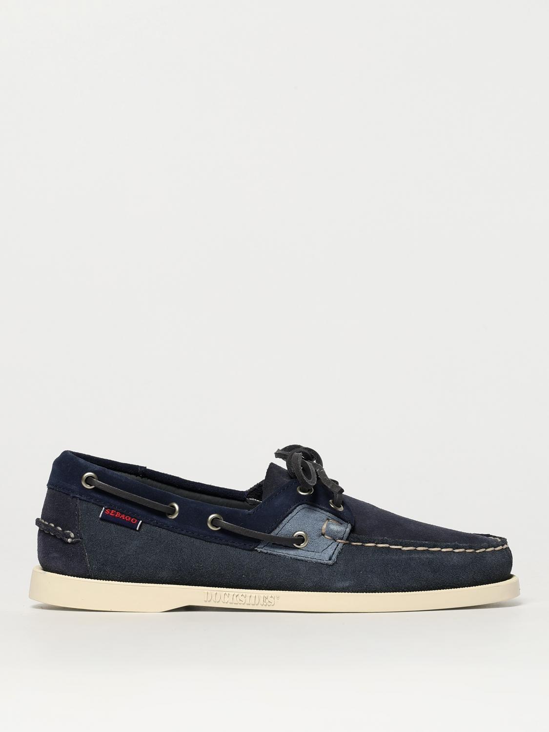 SEBAGO MOCASSINI: Mocassino Rossisland Jib Shadow Sebago in camoscio , Blue - Img 1