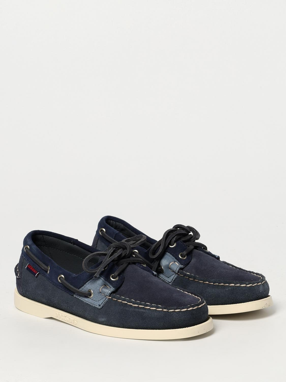 SEBAGO MOCASSINI: Mocassino Rossisland Jib Shadow Sebago in camoscio , Blue - Img 2