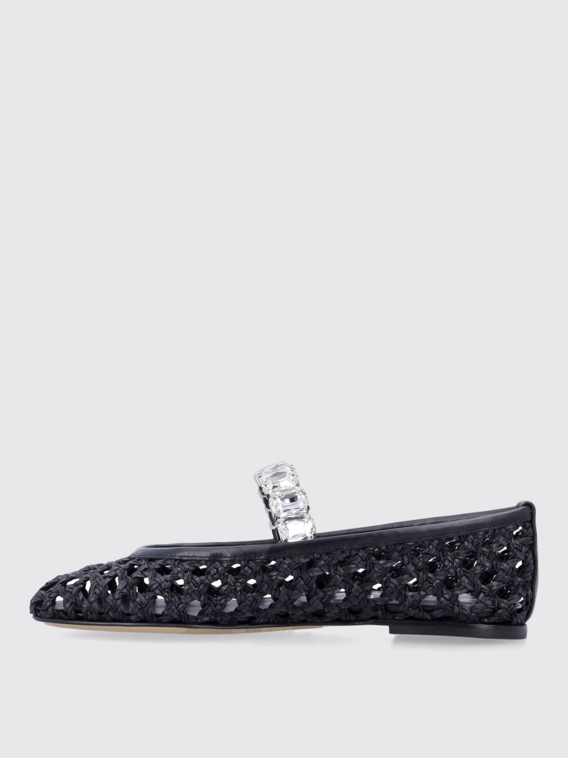 CASADEI BALLERINE: Ballerina Versilia Casadei in pelle vegana intrecciata con strass, Nero - Img 4