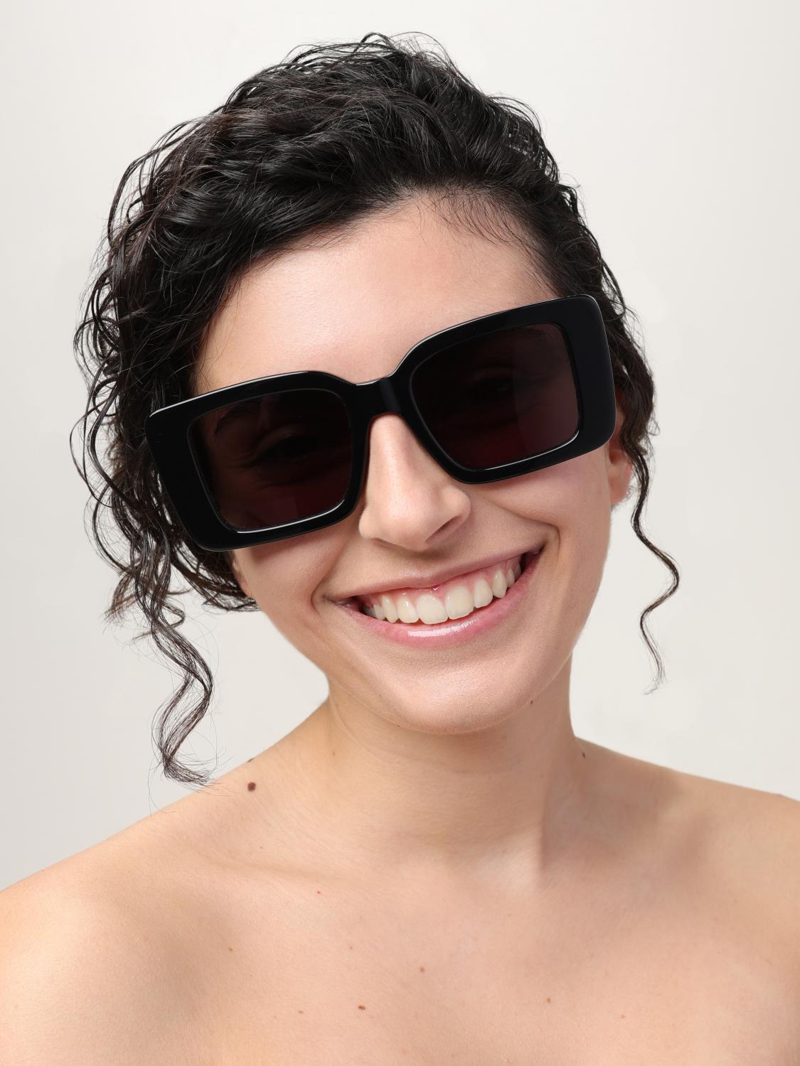 PALM ANGELS OCCHIALI DA SOLE: Occhiali da sole Dorris Palm Angels in acetato , Nero - Img 2