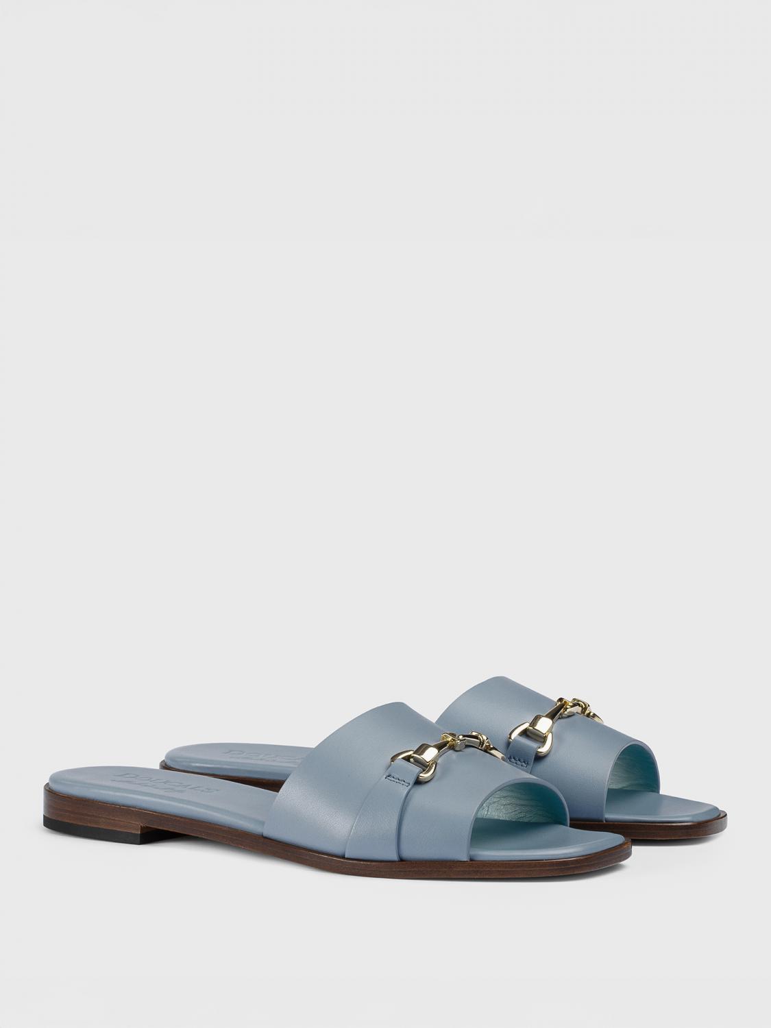 DOUCAL'S FLACHE SANDALEN: Sandale Doucal's aus Leder mit Knebel, Hellblau - Img 2