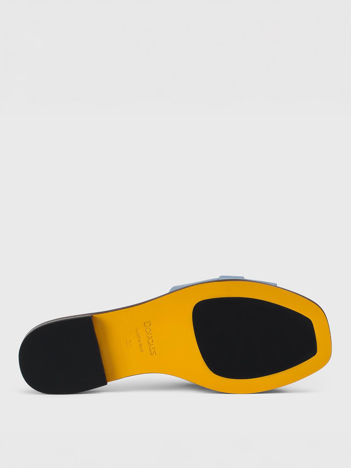 DOUCAL'S FLACHE SANDALEN: Sandale Doucal's aus Leder mit Knebel, Hellblau - Img 4