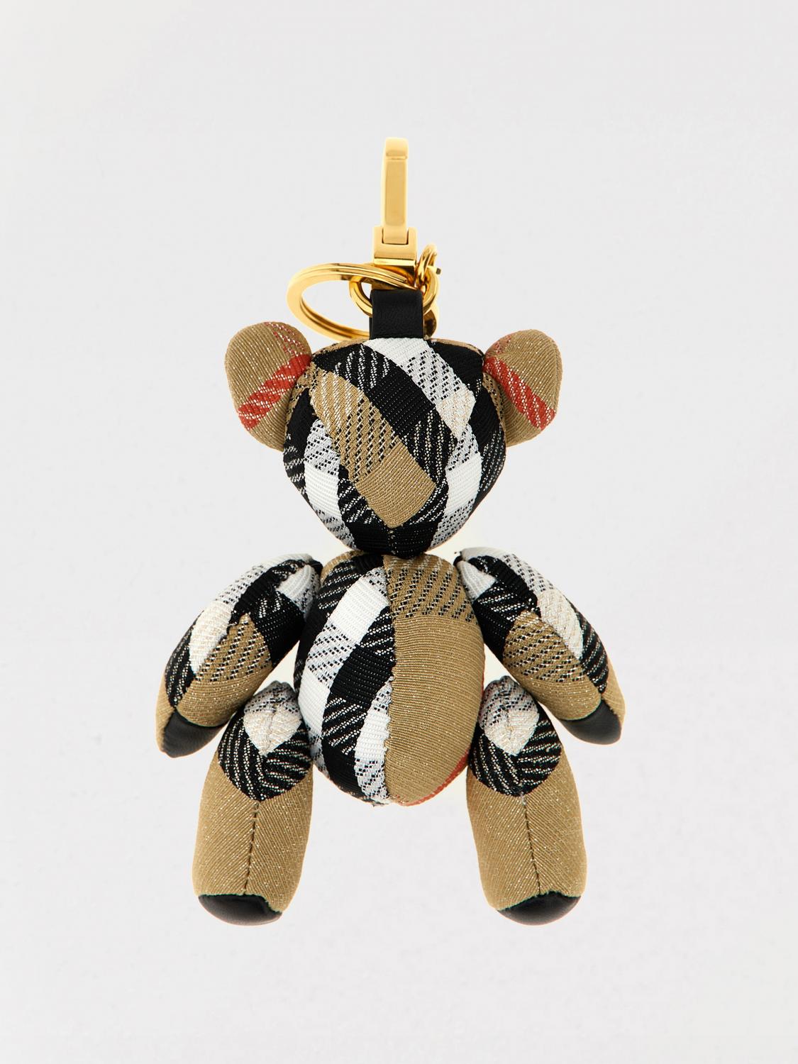BURBERRY PORTACHIAVI: Portachiavi Thomas Burberry in cashmere e pelle , Fantasia - Img 2