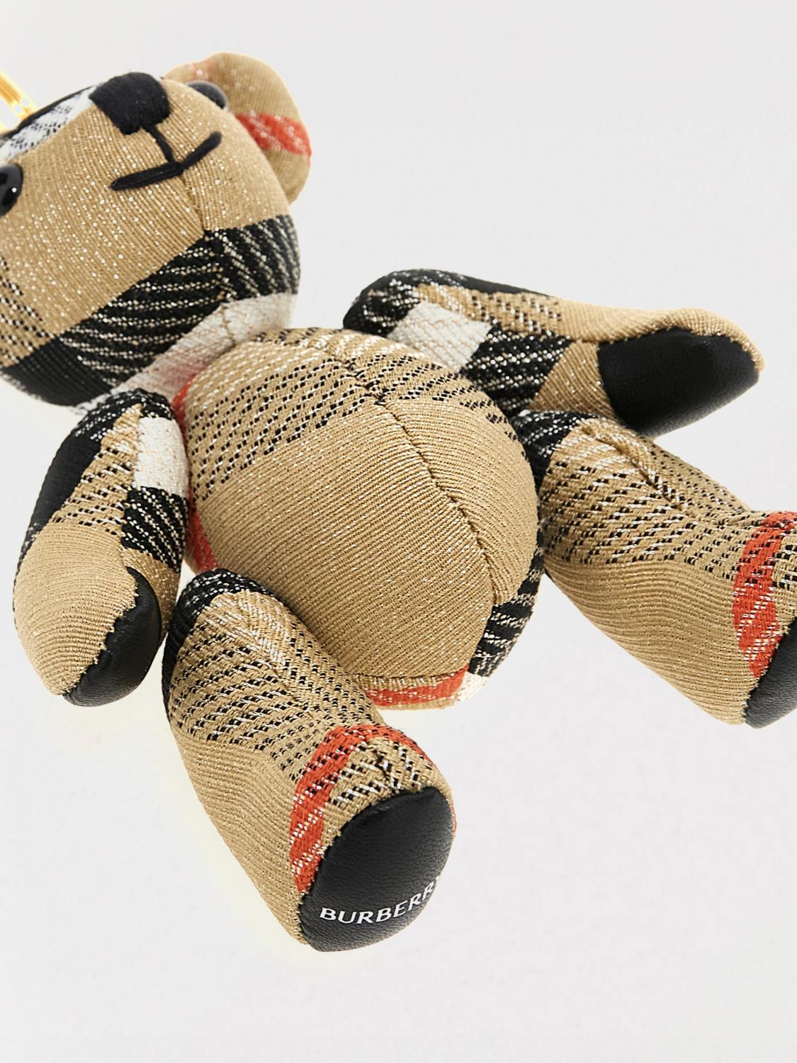 BURBERRY PORTACHIAVI: Portachiavi Thomas Burberry in cashmere e pelle , Fantasia - Img 3