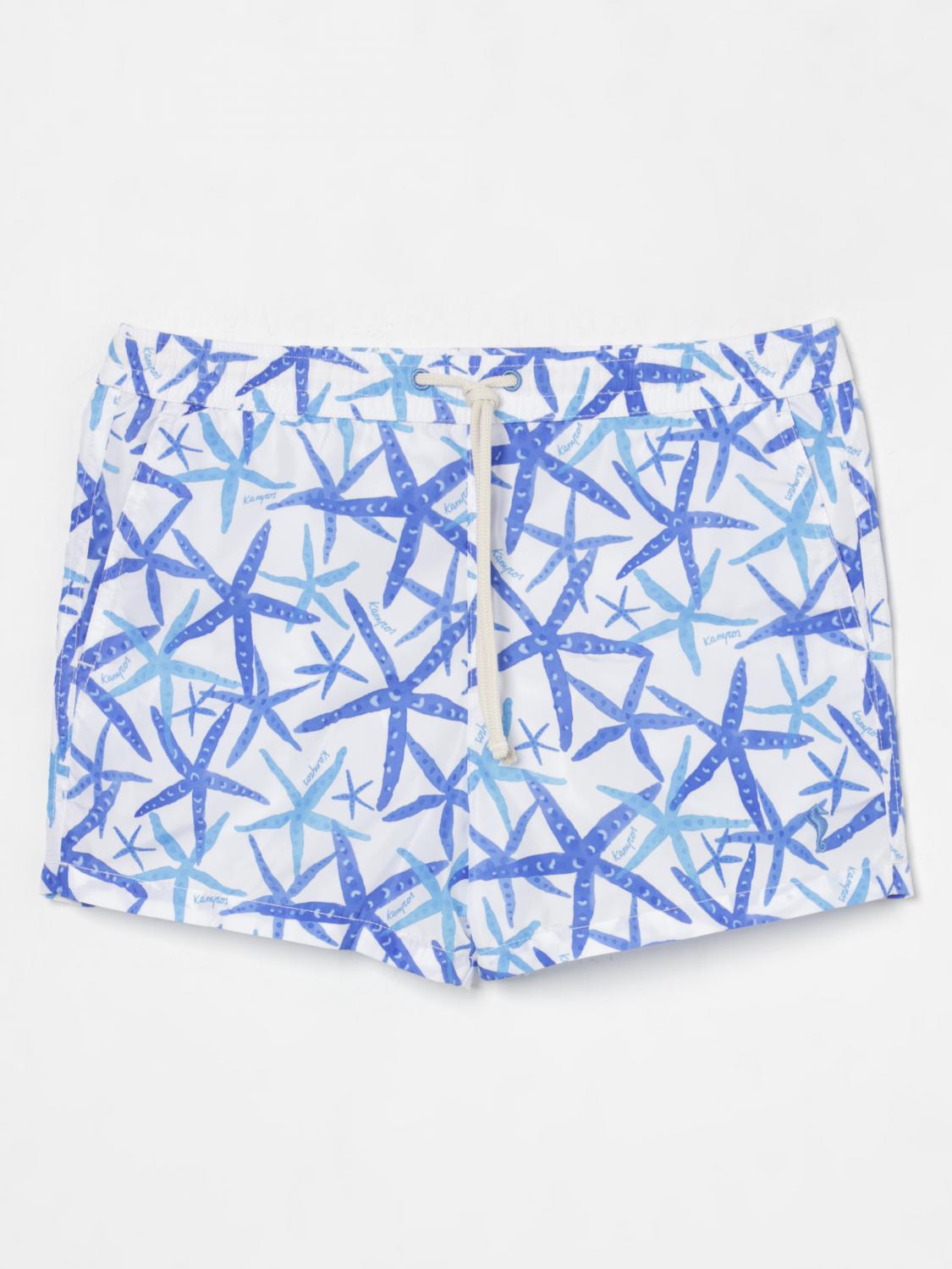 KAMPOS BADEMODE: Gemusterte Boxer-Badehose Kampos, Weiß - Img 1