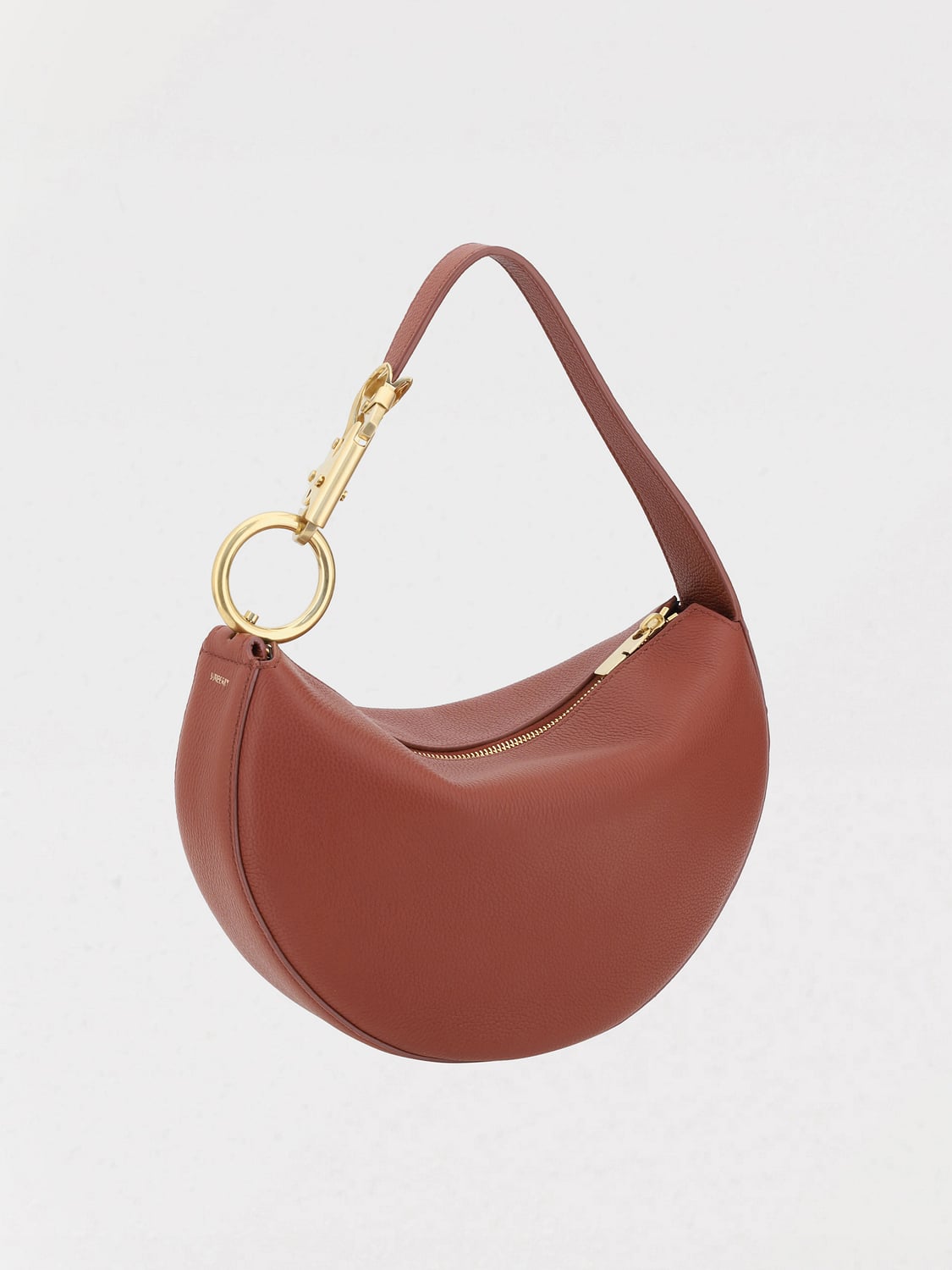 BURBERRY BORSA A SPALLA: Borsa Knight Arc Burberry in pelle martellata , Cuoio - Img 2