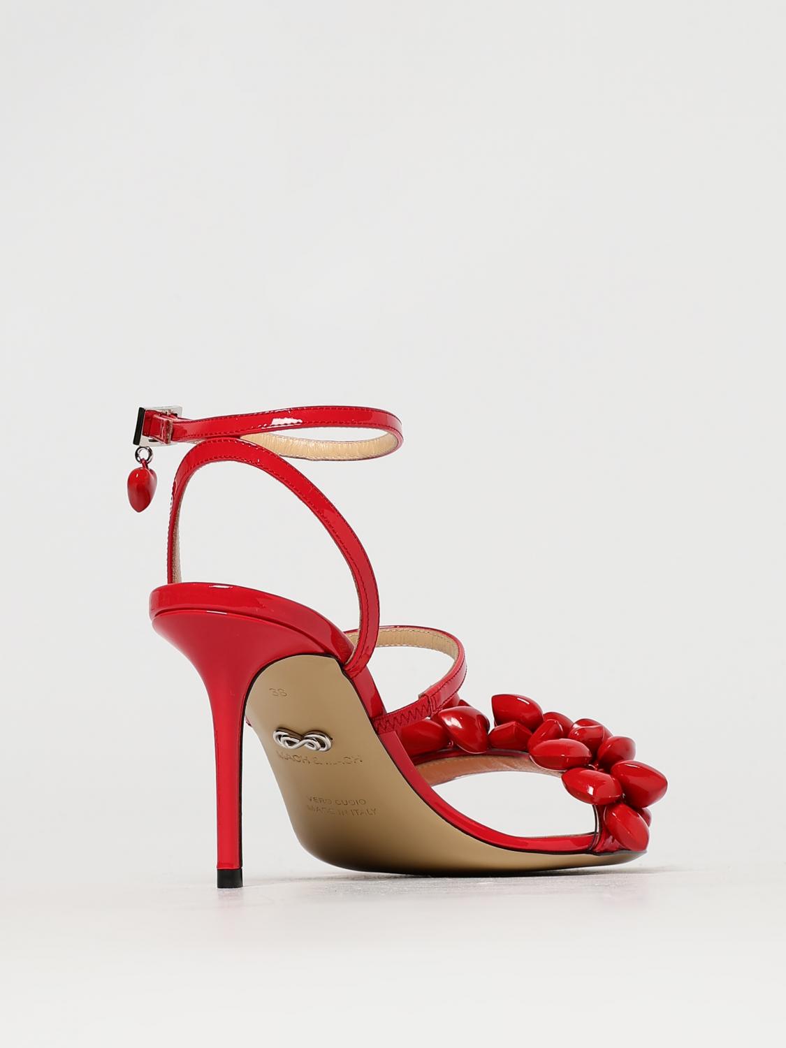 MACH&MACH SANDALI CON TACCO: Sandalo Petit Cœur Mach&Mach in vernice con cuori applicati , Rosso - Img 3