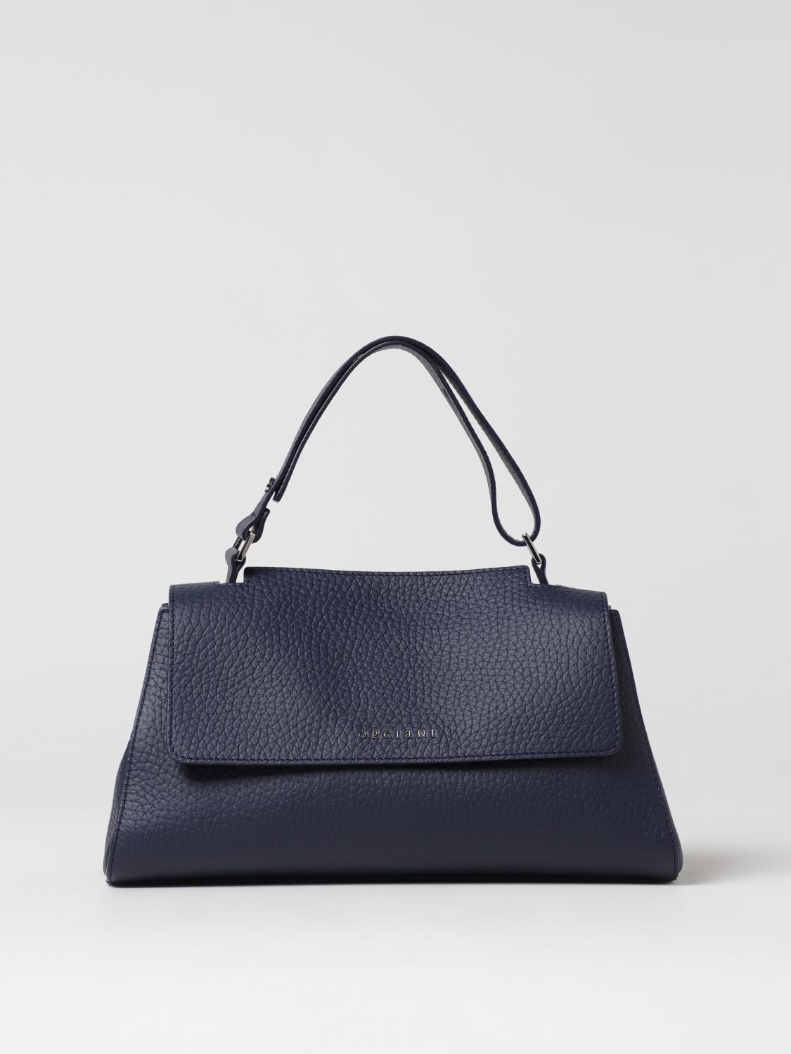 ORCIANI BORSA A SPALLA: Borsa Sveva Longuette Orciani in pelle martellata , Blue Navy - Img 1