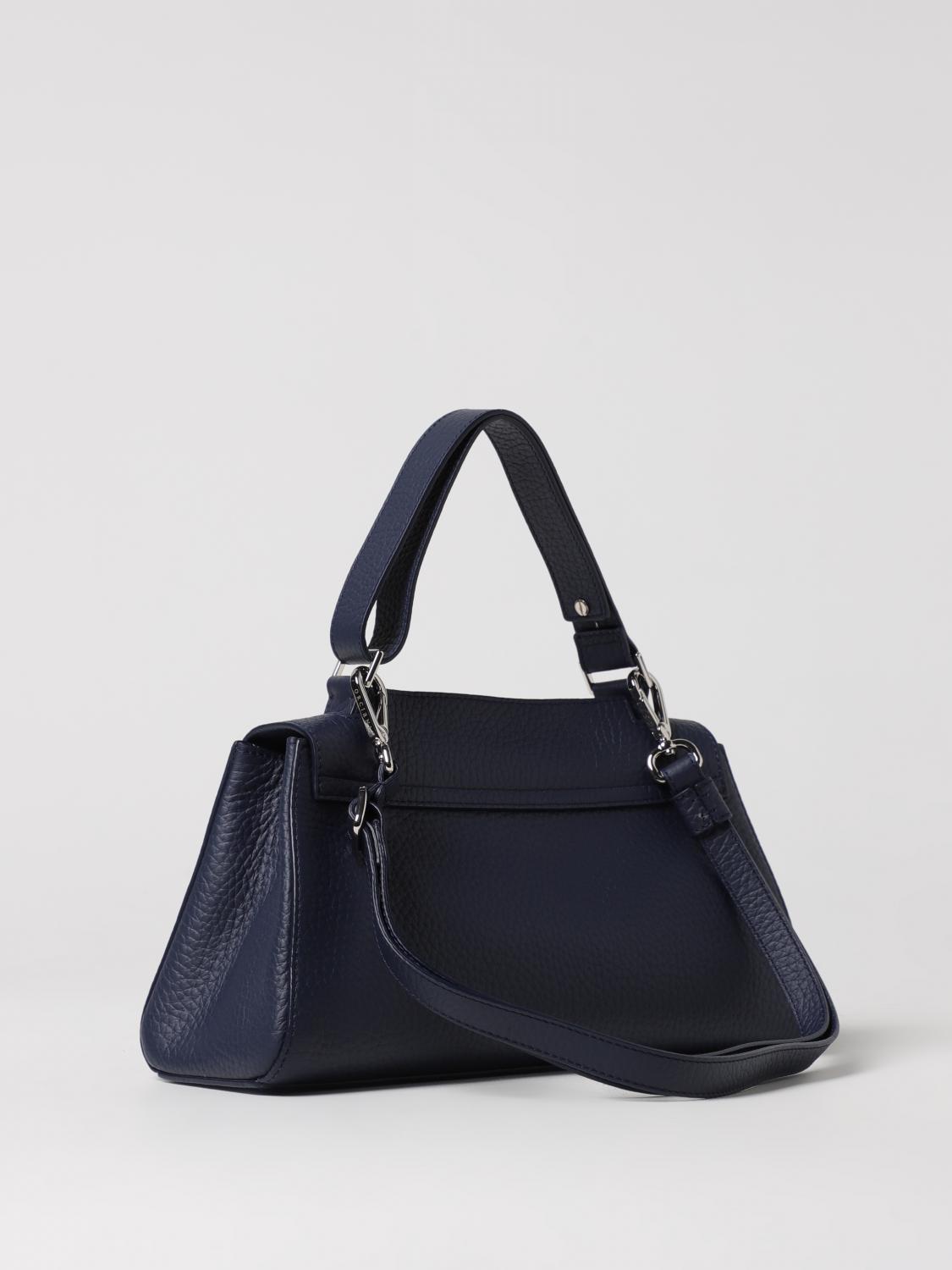 ORCIANI BORSA A SPALLA: Borsa Sveva Longuette Orciani in pelle martellata , Blue Navy - Img 2