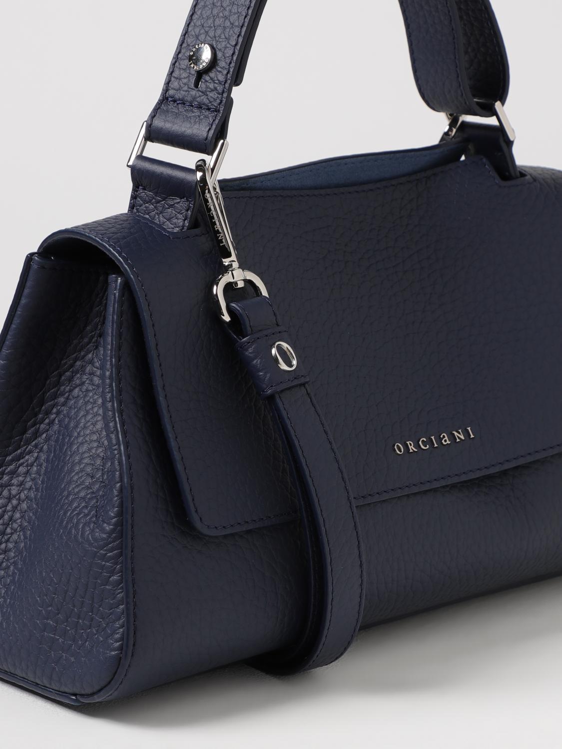 ORCIANI BORSA A SPALLA: Borsa Sveva Longuette Orciani in pelle martellata , Blue Navy - Img 3