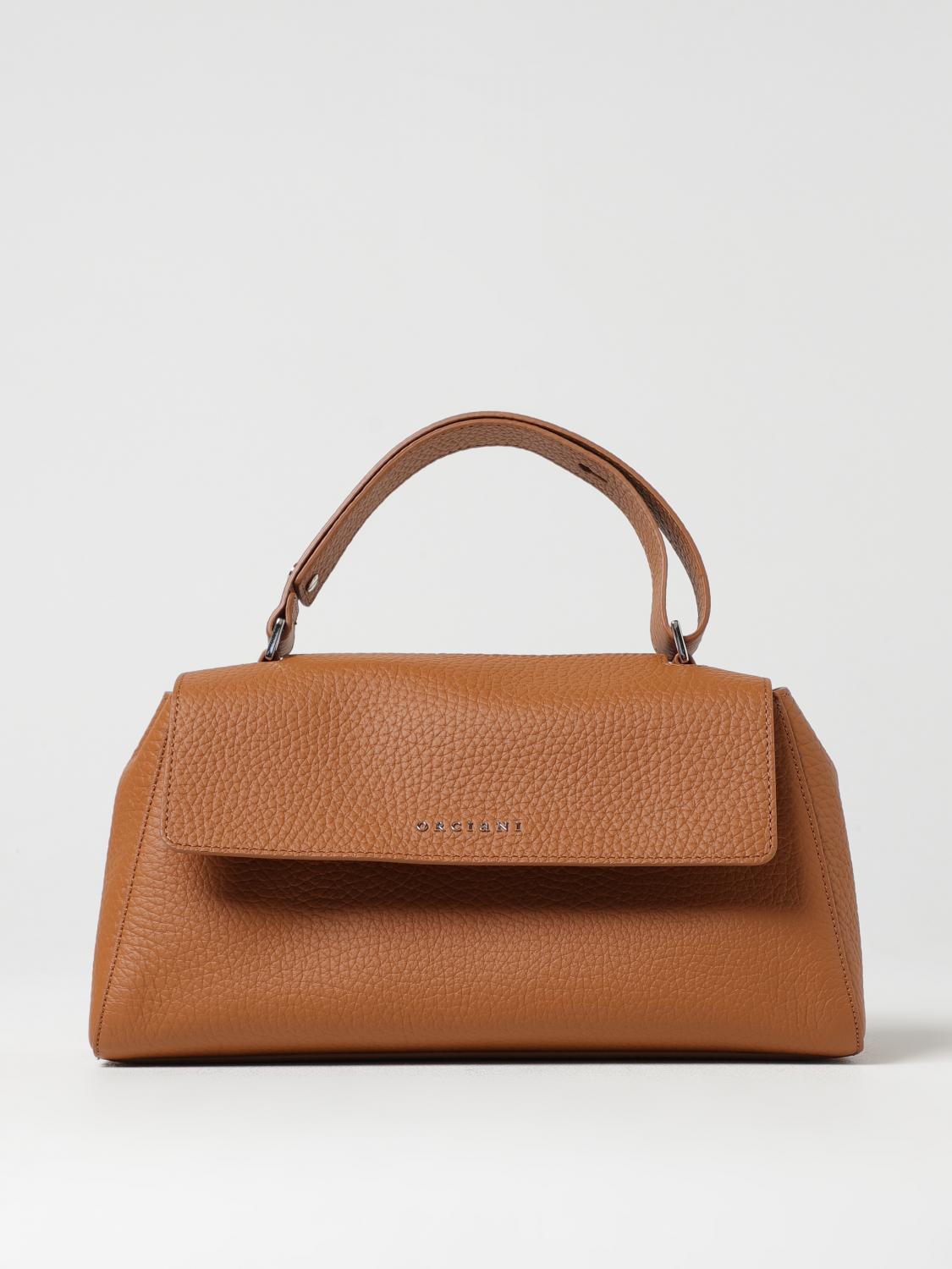 ORCIANI BORSA A SPALLA: Borsa Sveva Longuette Orciani in pelle martellata , Cuoio - Img 1