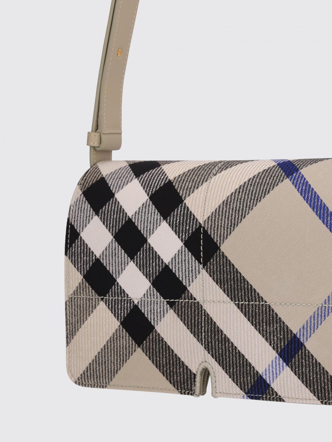BURBERRY BORSA A SPALLA: Borsa a spalla Snip in cotone check Burberry, Rosa - Img 3