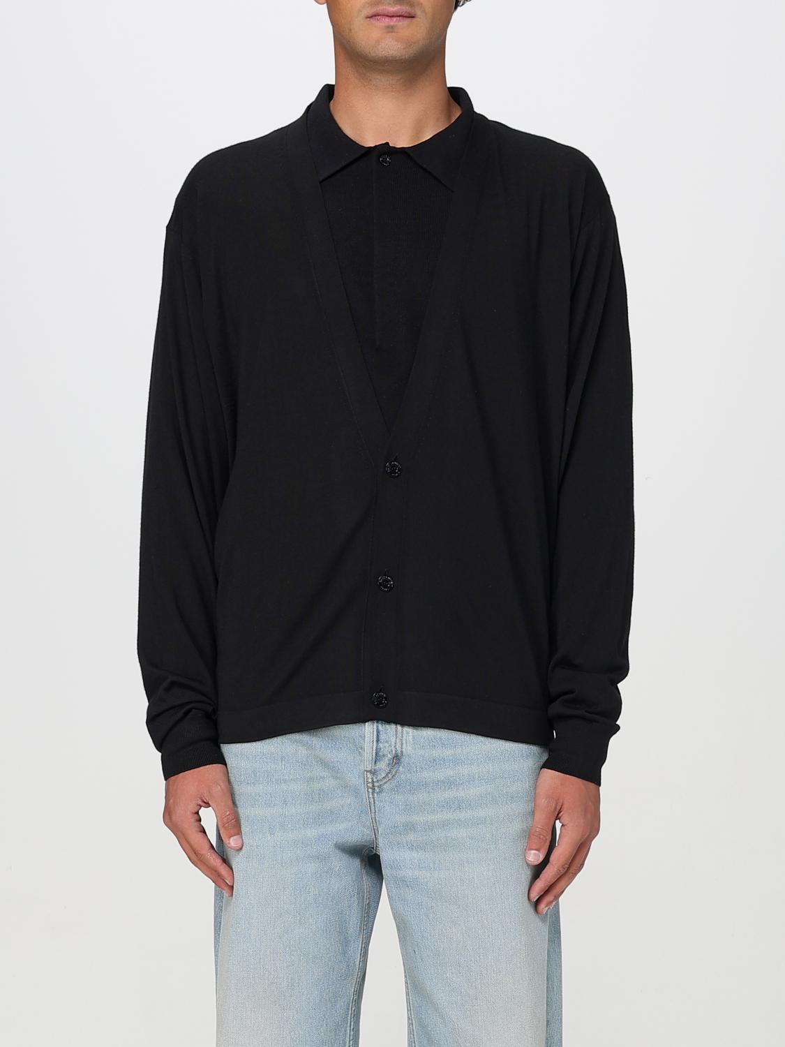SAINT LAURENT PULLOVER: Strickjacke herren Saint Laurent, Schwarz - Img 1