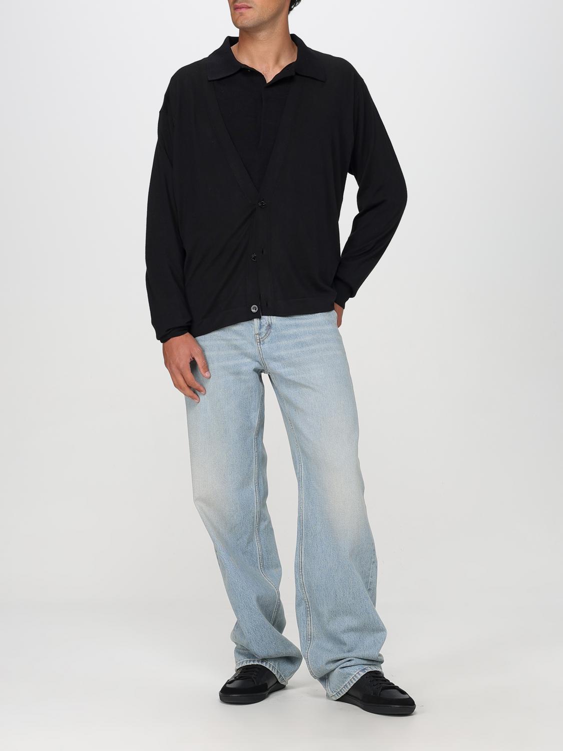 SAINT LAURENT PULLOVER: Strickjacke herren Saint Laurent, Schwarz - Img 2