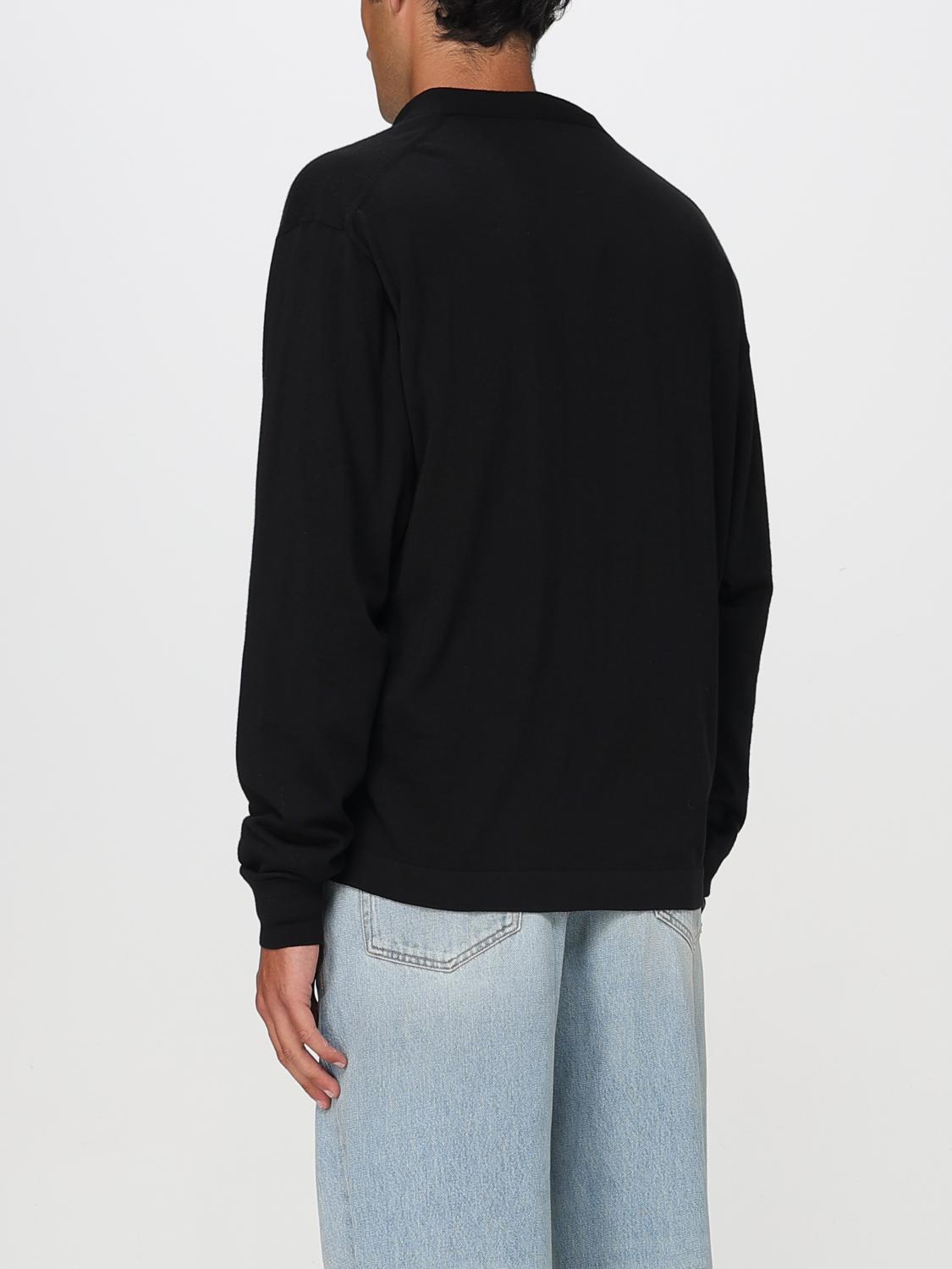 SAINT LAURENT PULLOVER: Strickjacke herren Saint Laurent, Schwarz - Img 3