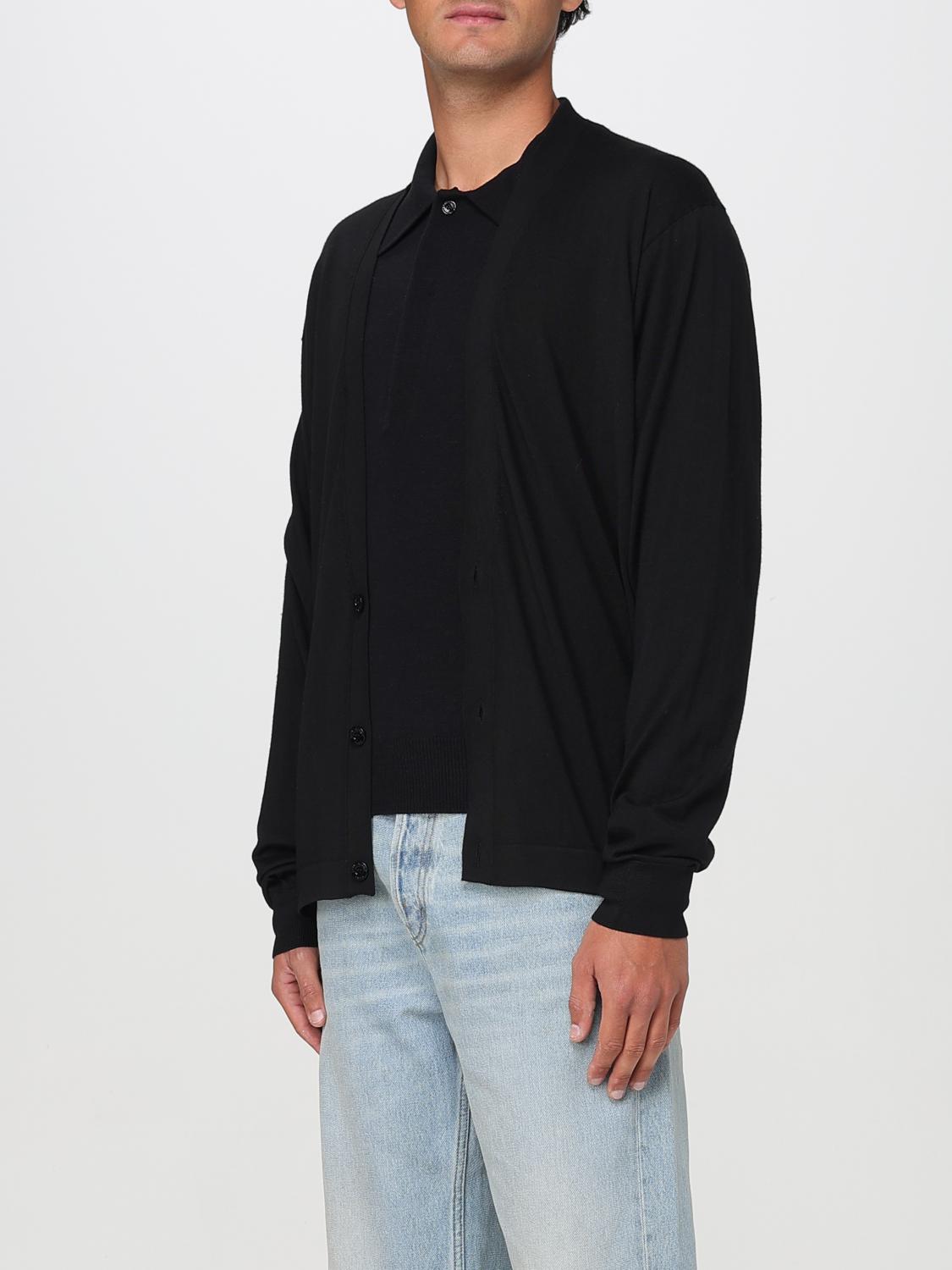SAINT LAURENT PULLOVER: Strickjacke herren Saint Laurent, Schwarz - Img 4