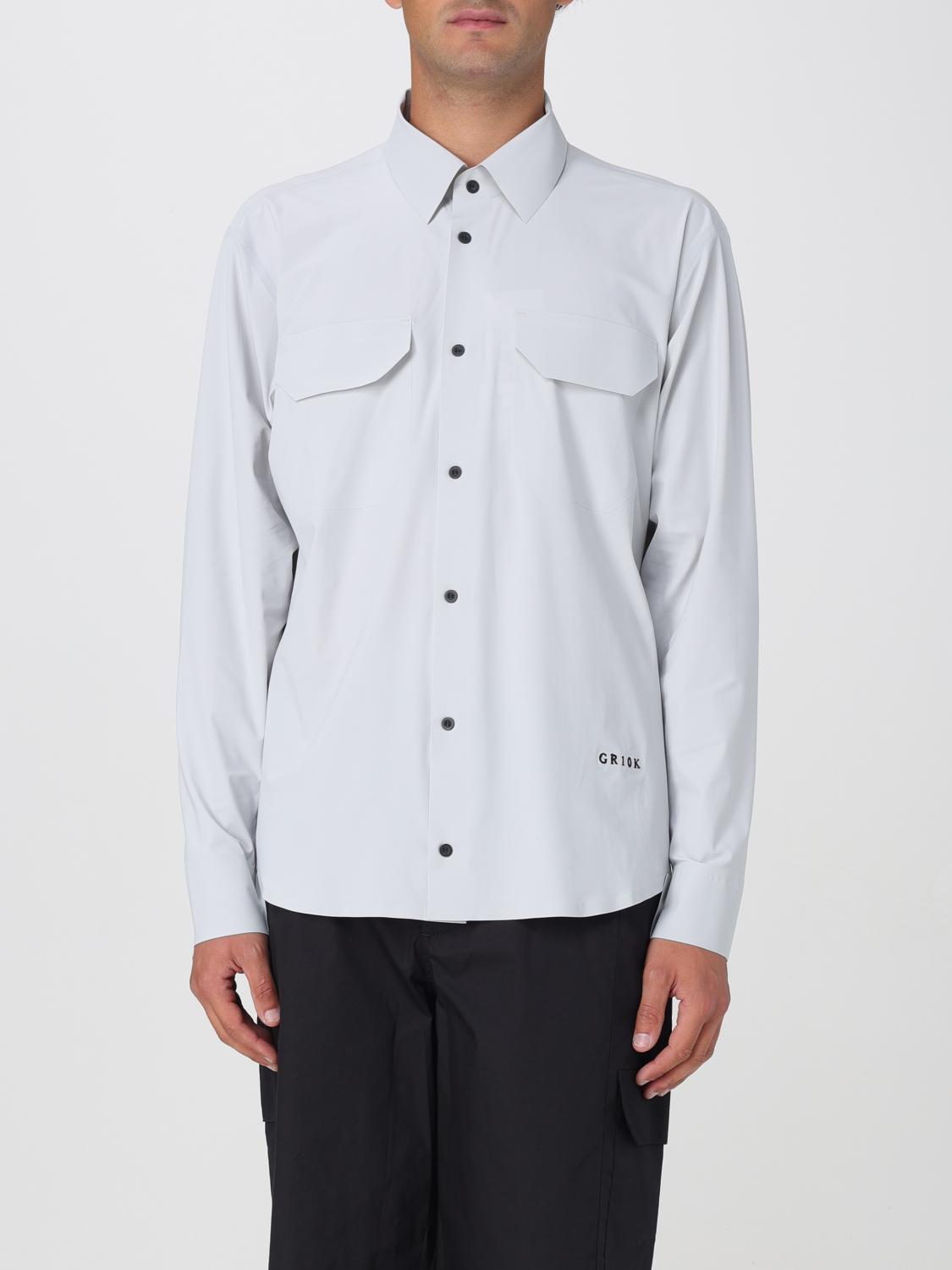 GR10K CAMICIA: Camicia Gr10k in tessuto tecnico stretch , Grigio - Img 1
