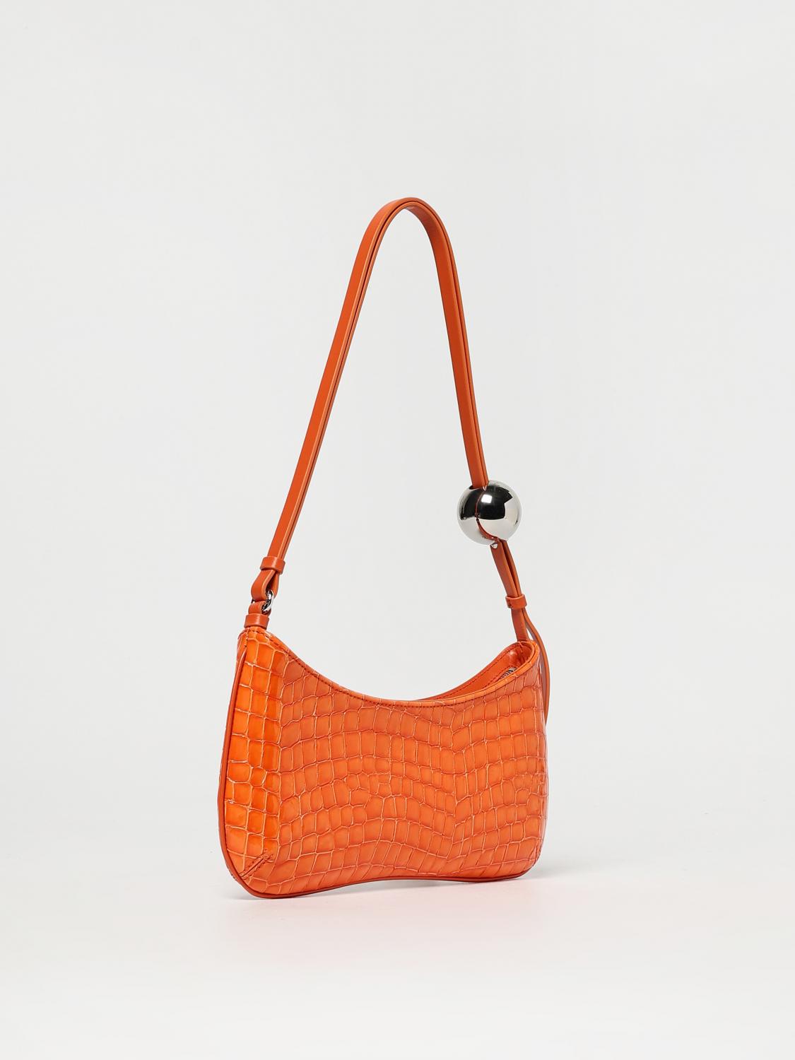 JACQUEMUS BORSA A SPALLA: Borsa Le Bisou Perle Jacquemus in vernice stampa cocco , Arancione - Img 3