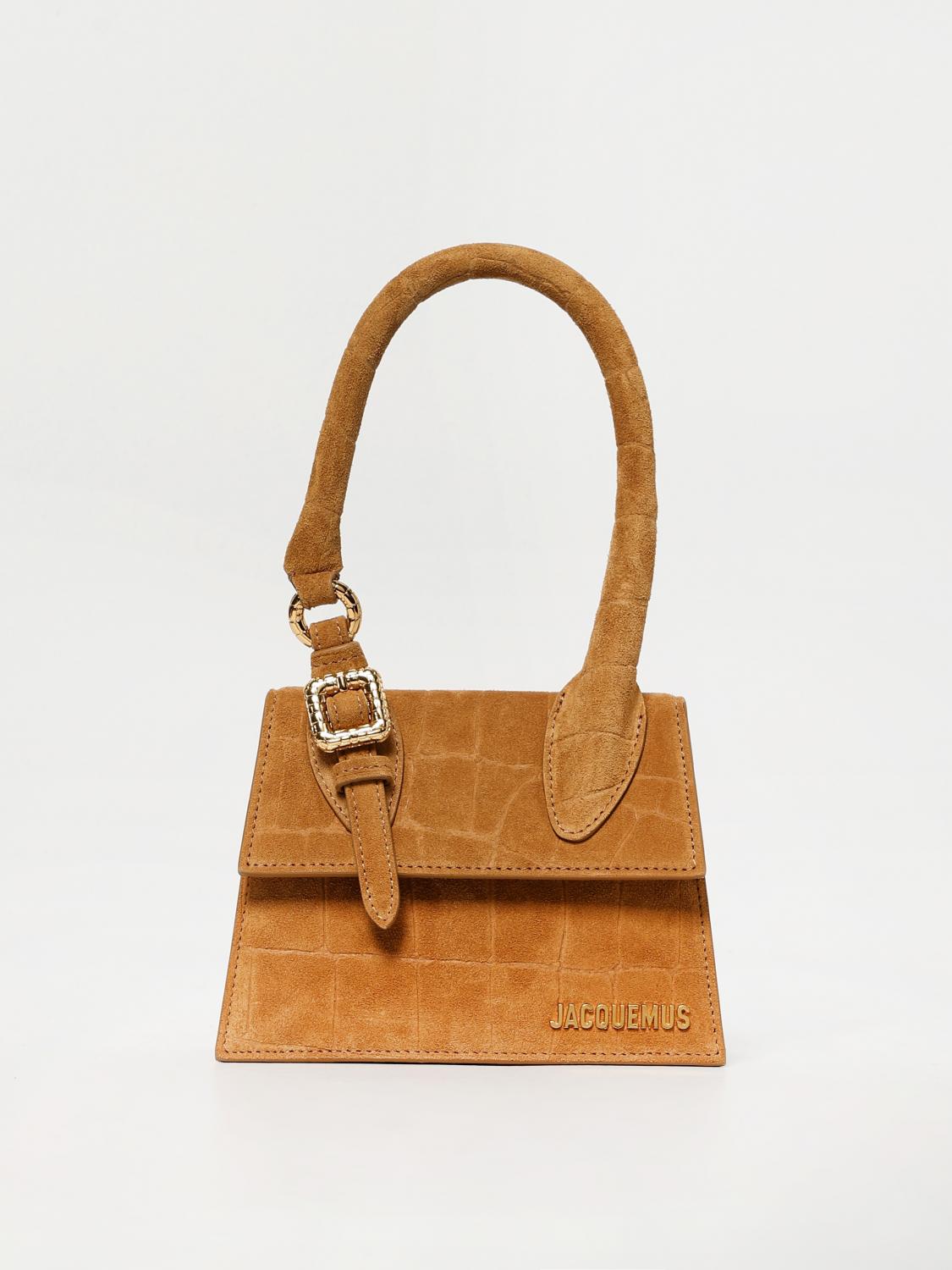 JACQUEMUS BORSA MINI: Borsa Le Chiquito Jacquemus in camoscio stampa cocco , Cammello - Img 1